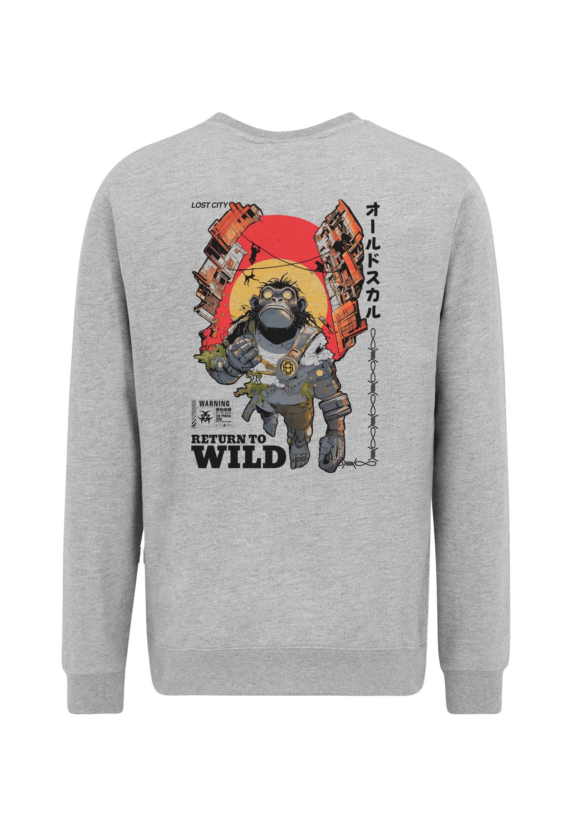 Oldskull Sweatshirt Wrldvibe Return to Wild Graphic mit coolem Rückenprint