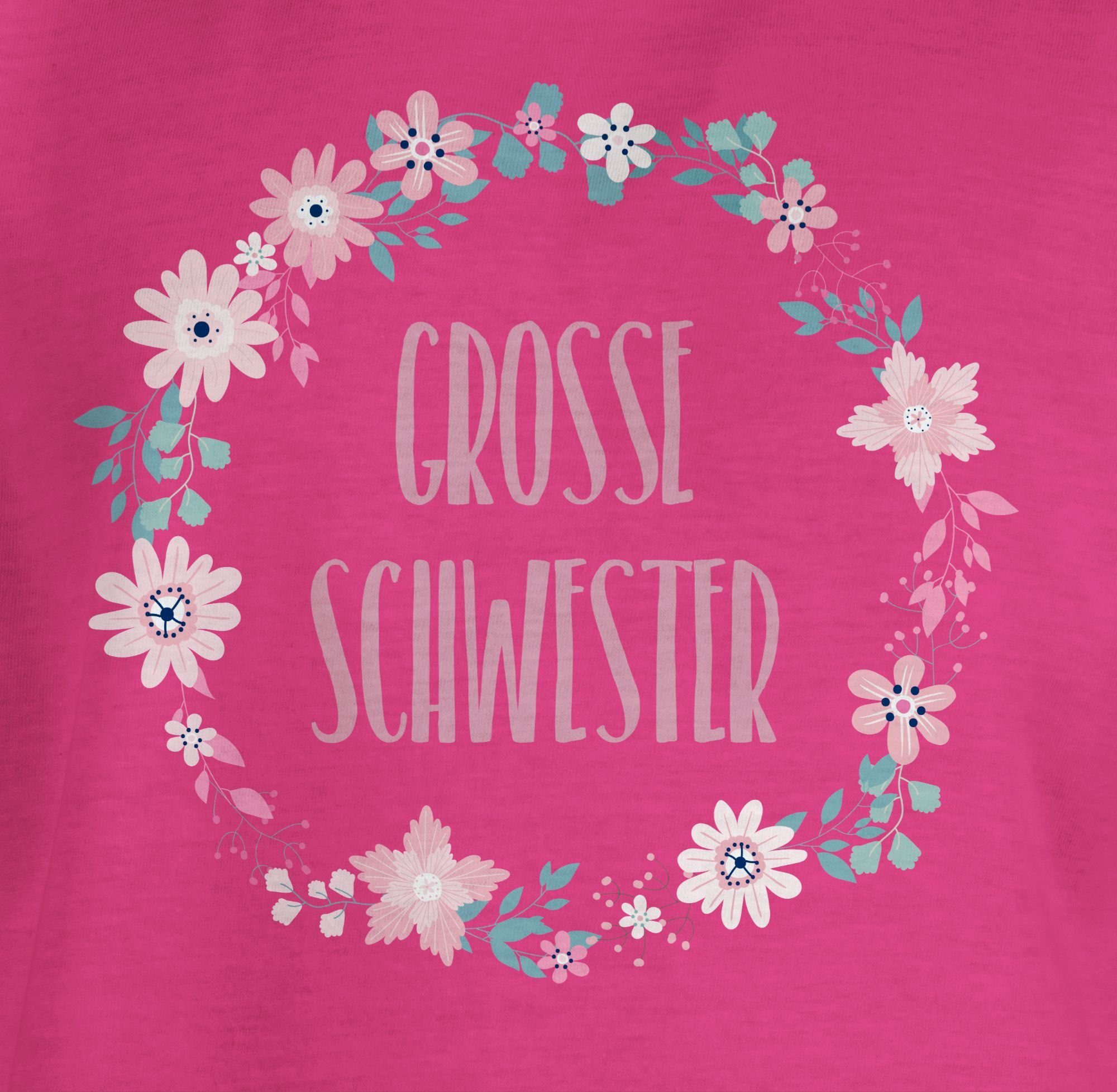 Schwesterherz Shirtracer T-Shirt Geschenk Große Fuchsia Schwester - Geschwister 2 Schwester