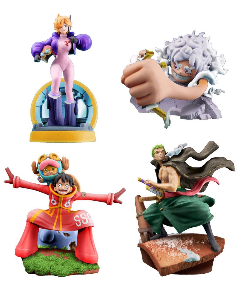 MegaHouse Merchandise-Figur One Piece Petitrama PVC Mini-Statue Logbox Re Birth Egghead Set 9 cm