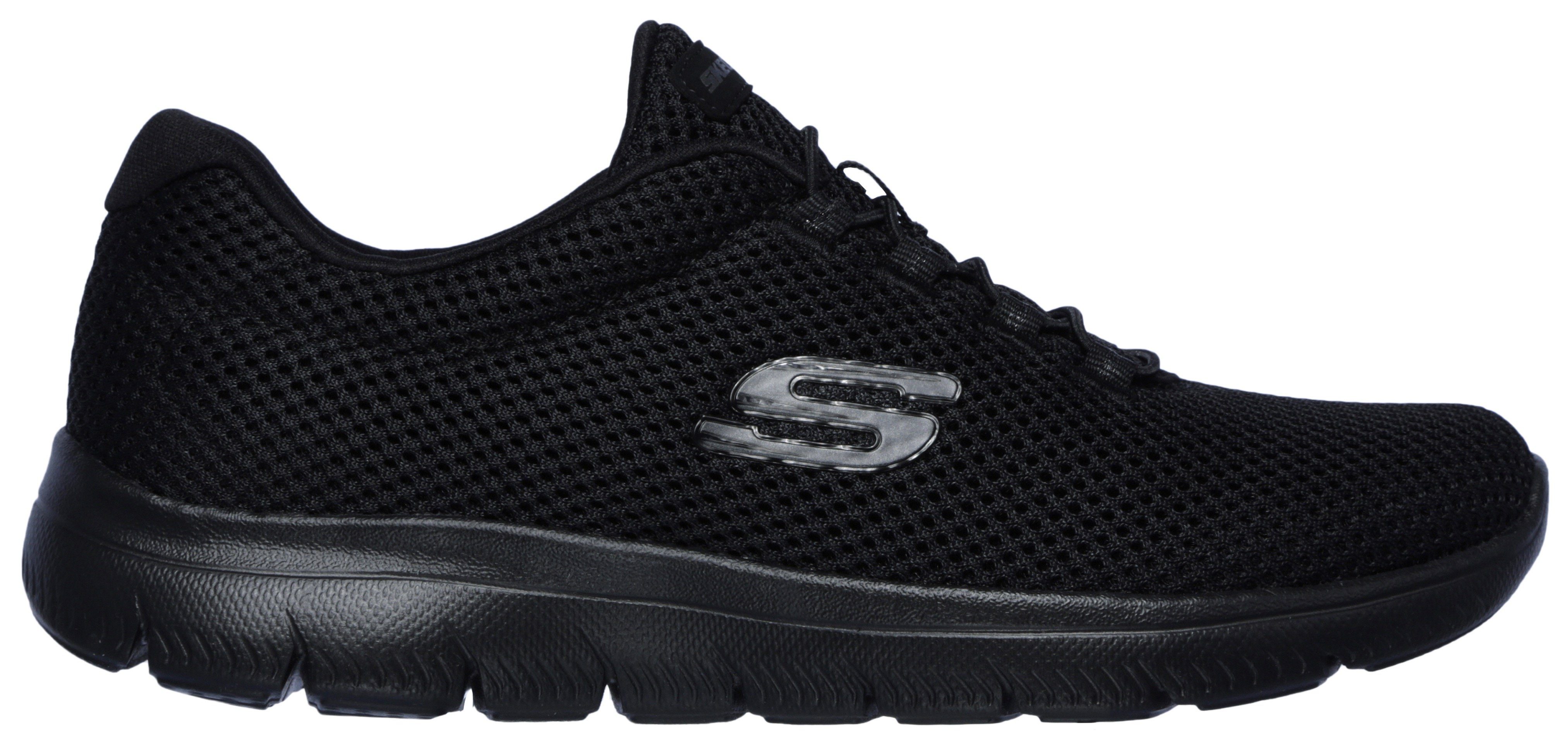 komfortabler mit Slip-On schwarz Innensohle Skechers Sneaker SUMMITS
