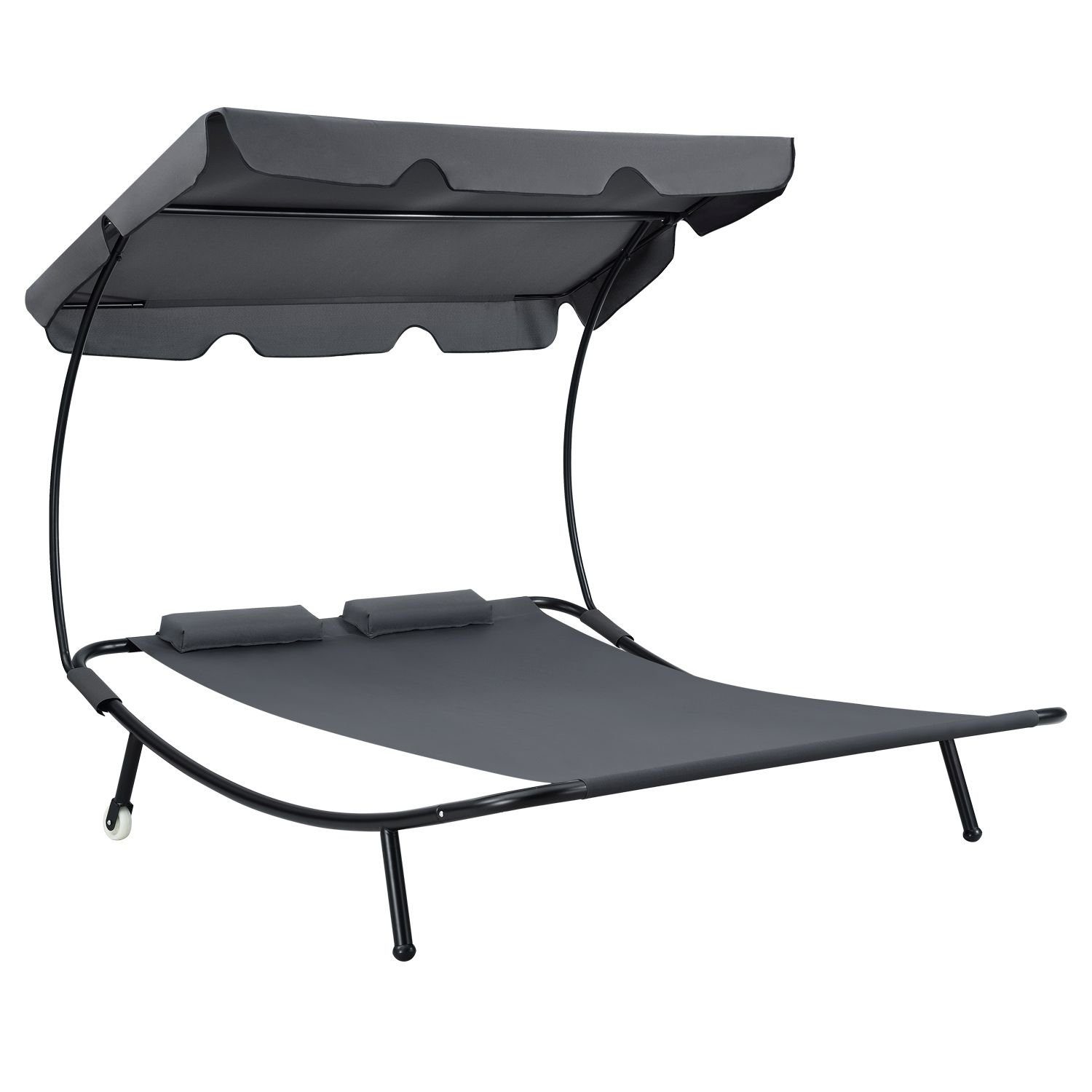 Juskys Doppelliege »Antalya 200 x 130 cm«, Set, XXL Gartenliege mit