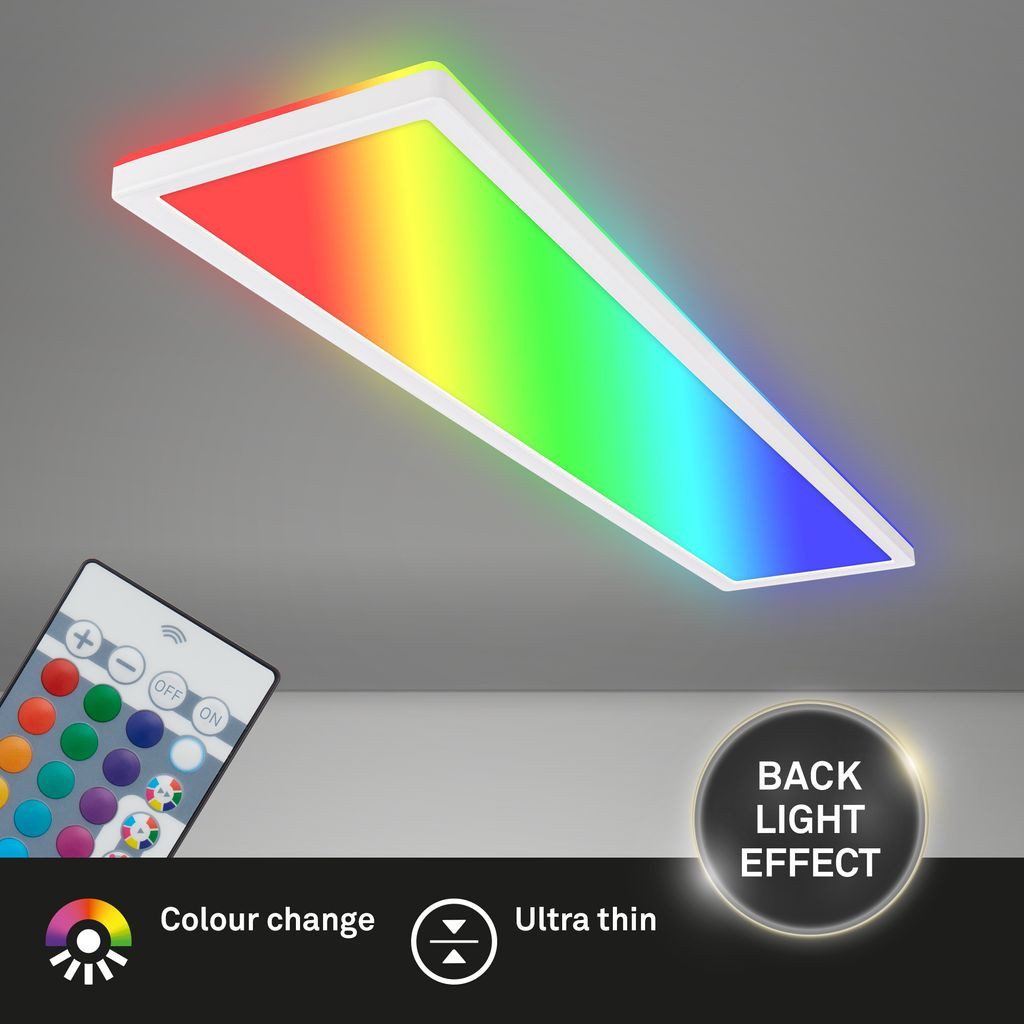 Briloner Leuchten LED Deckenleuchte 7540016, Dimmfunktion, LED fest integriert, 2700K - Extra-Warmweiß, LED Deckenlampe 98x20x3 cm (LxBxH) Weiß 36W Wohnzimmer Schlafzimmer