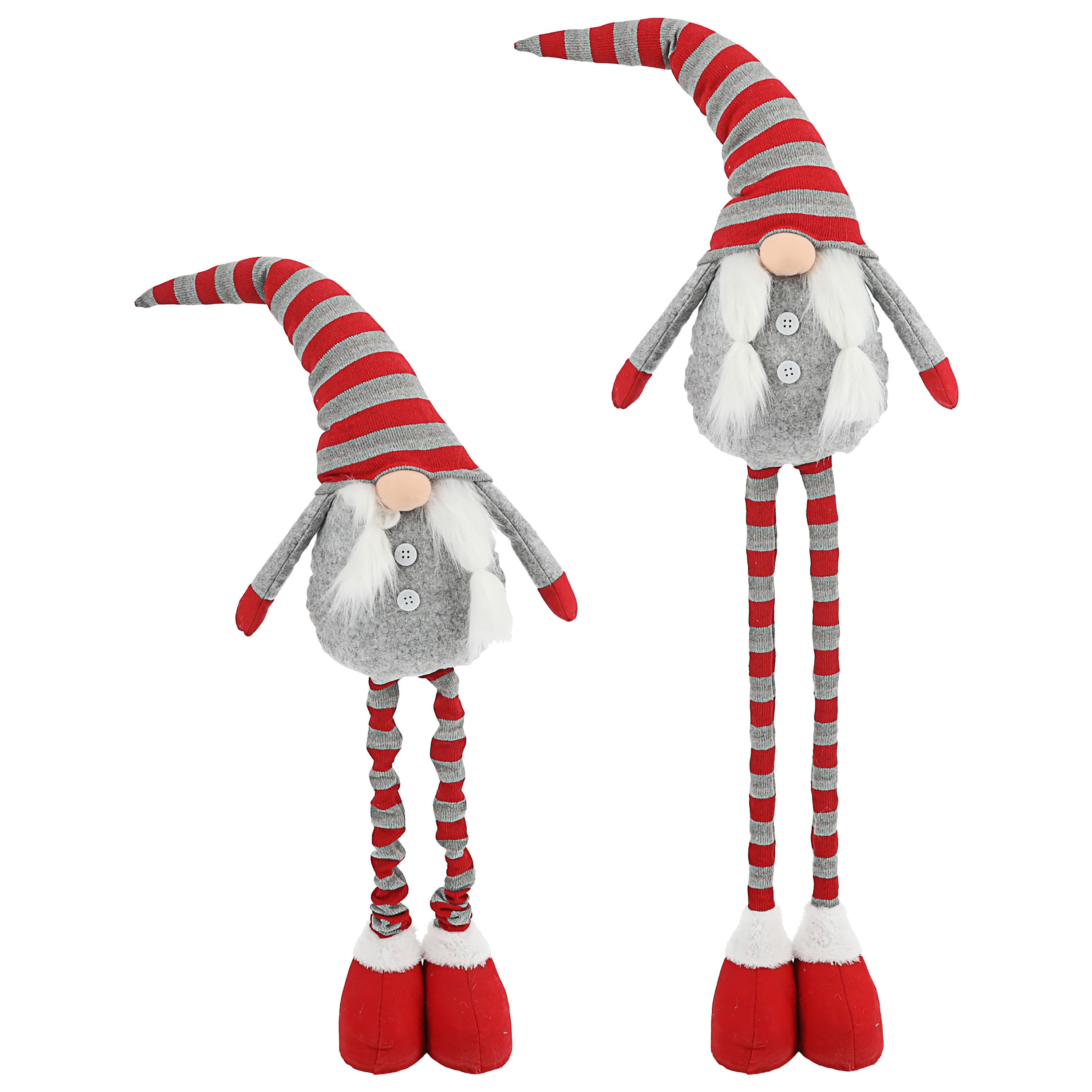 CEPEWA Dekofigur XL Wichtel 'Udo' Teleskopbeine ca. 140cm Polyester Eisen rot grau