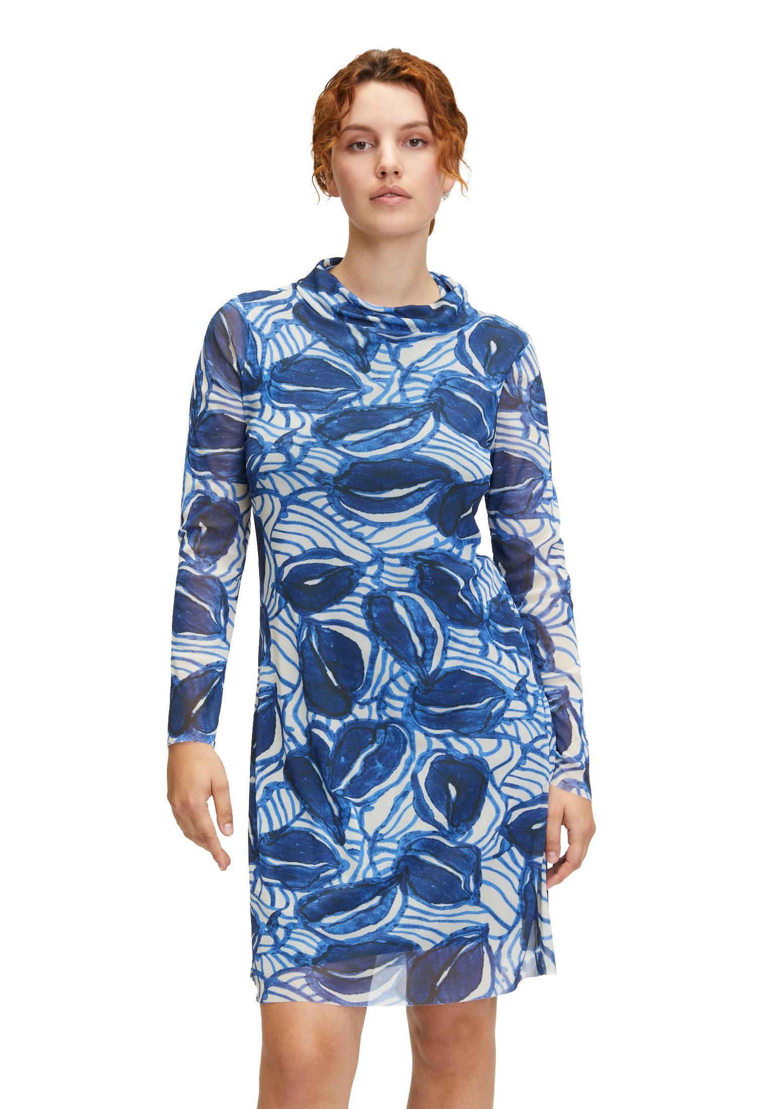 Druckkleid Cartoon Casual-Kleid mit Stehkragen