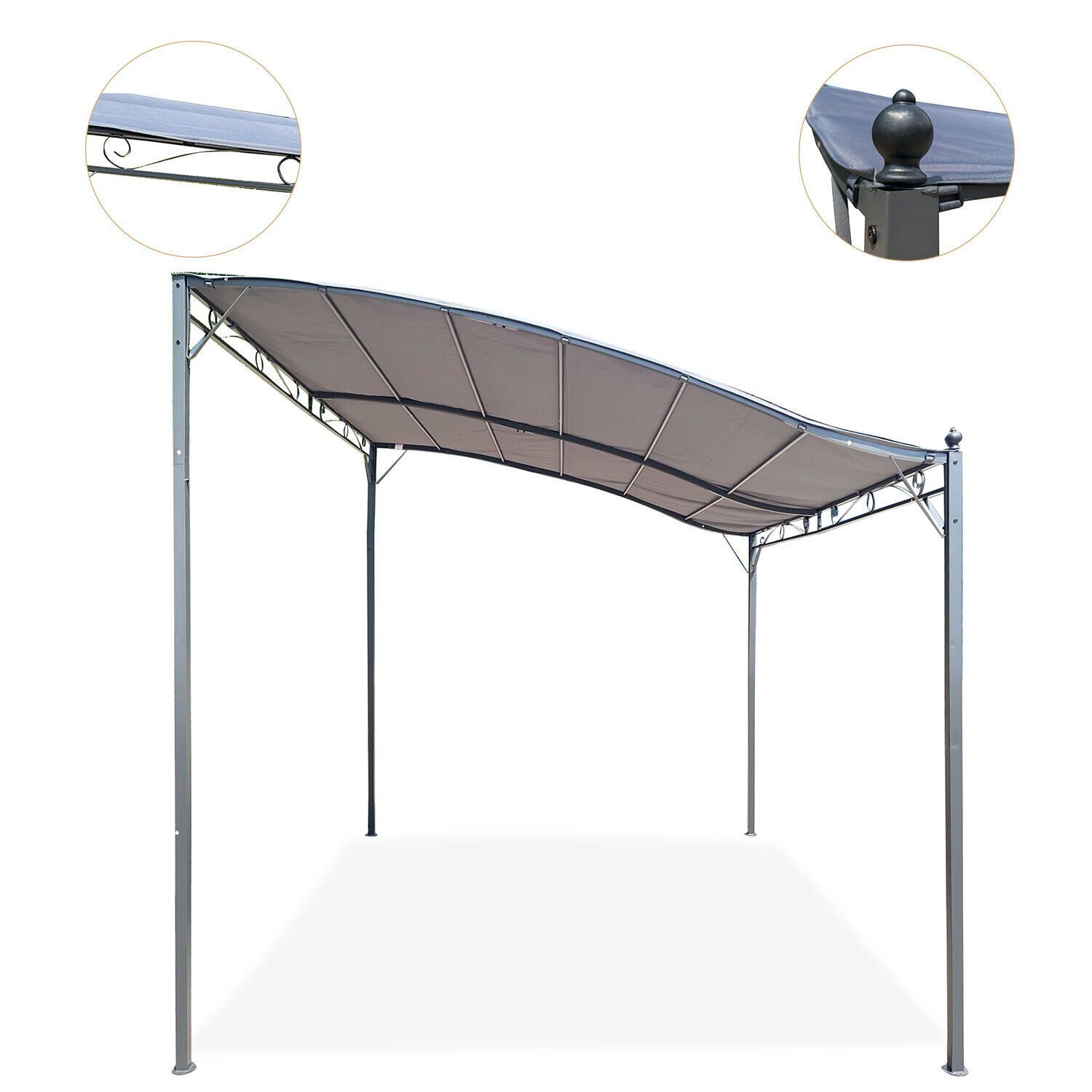 Defactoshop Anbaupavillon Pavillon 3x3 3x2,5 Pergola Sonnenschutz Terrasse Gartenpavillion, BxT: 300x300 oder BxT: 300x250