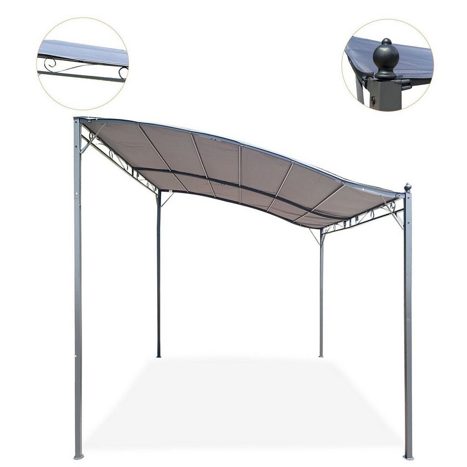 Defactoshop Anbaupavillon »Pavillon 3×3 3×2,5 Pergola Sonnenschutz Terrasse Gartenpavillion«, BxT: 300×300 oder BxT: 300×250
