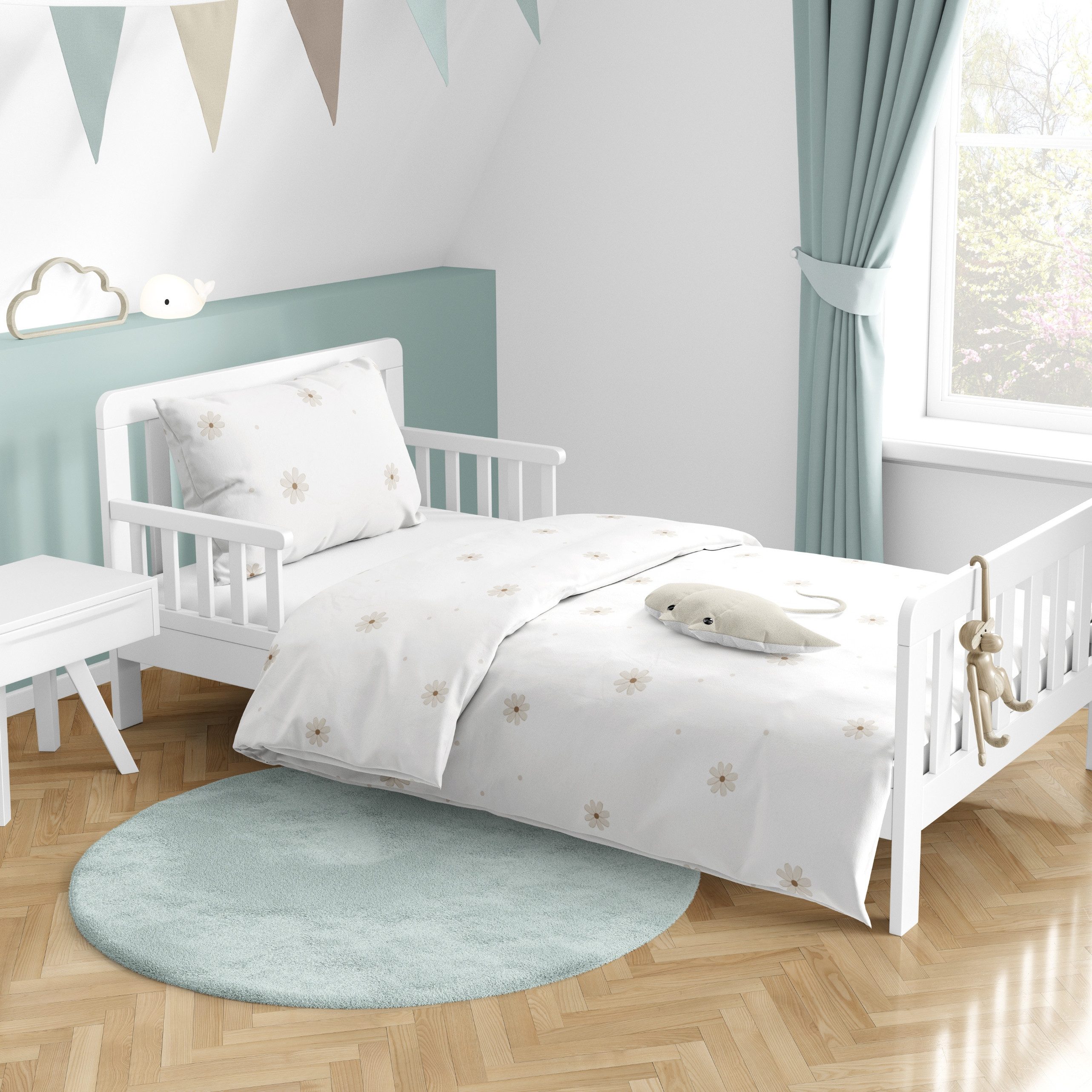 Babybettwäsche Little Flower • 100x135 + 40x60 cm • Renforcé • Niedlich