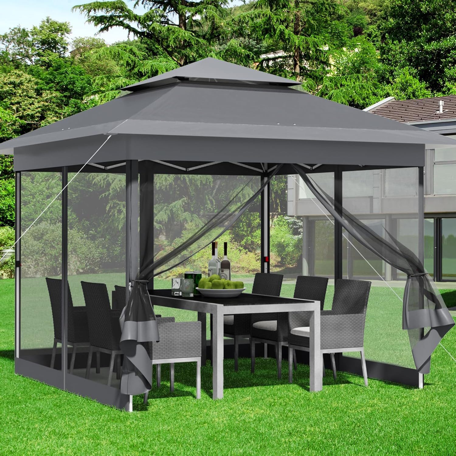 TLGREEN Faltpavillon 3,3x3,3 mit 4 Moskitonetz günstig online kaufen