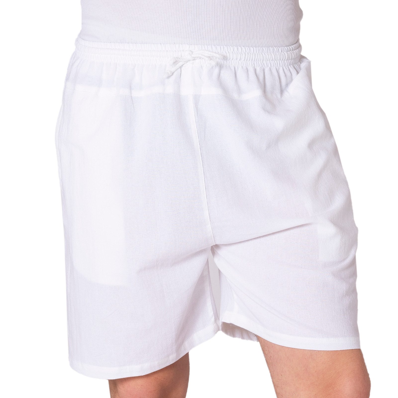 Shorts kurze Hose aus 100% Baumwolle Basic Stoffhose mit Taschen & Gummibund