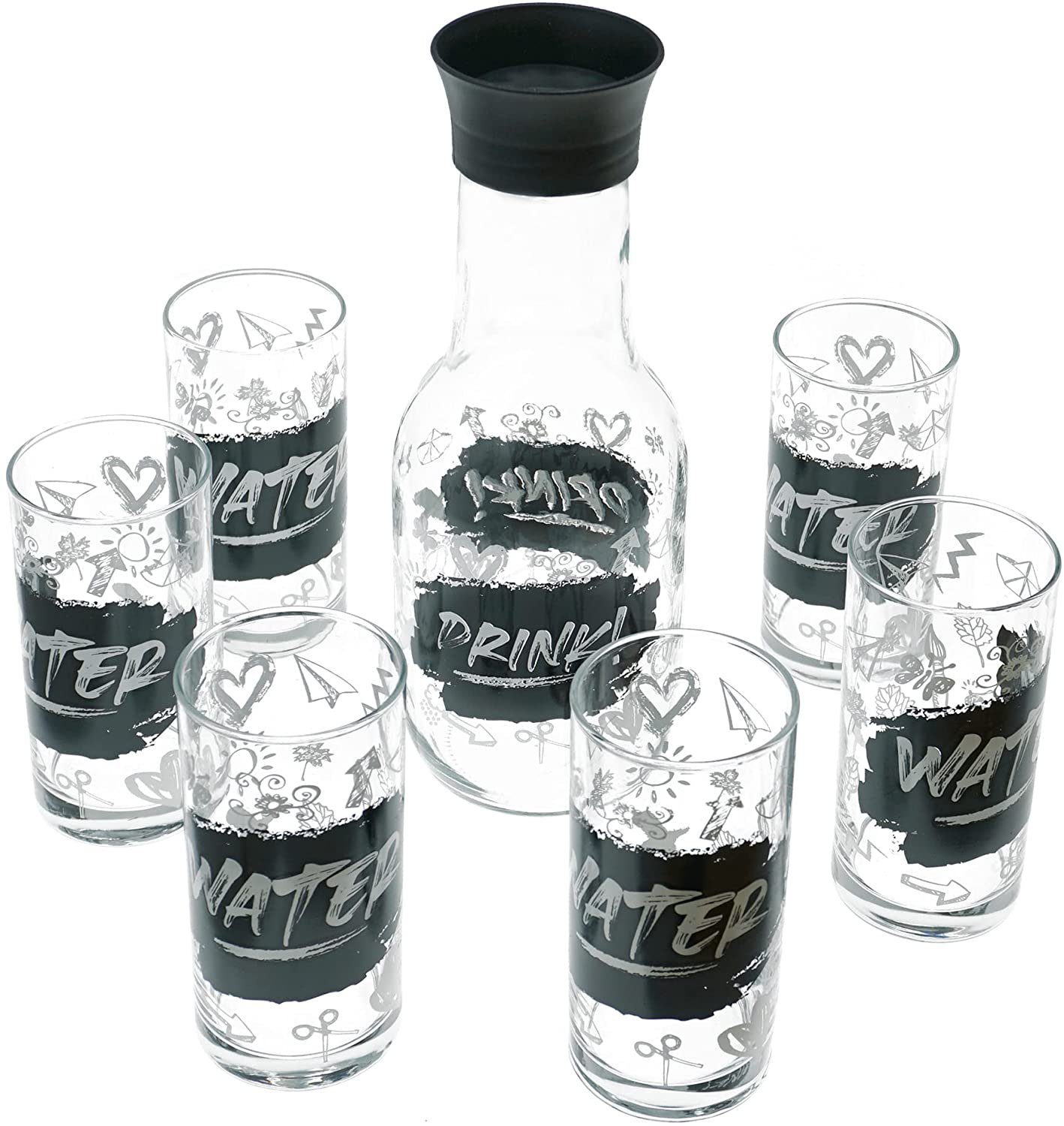 Gläser-Set Schwarz-Weiß