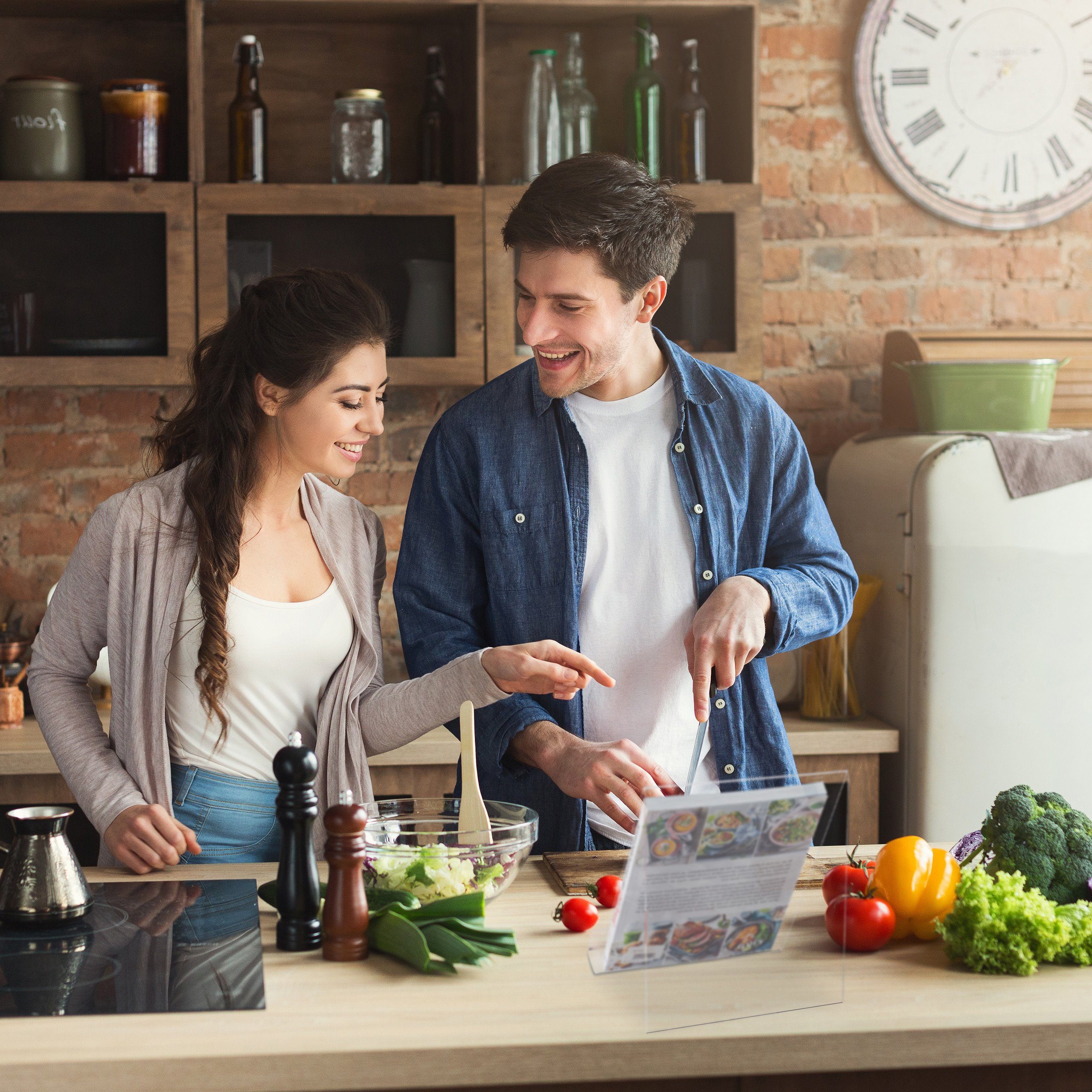 relaxdays Kochbuchhalter Buchaufsteller für DIN A4 Bücher