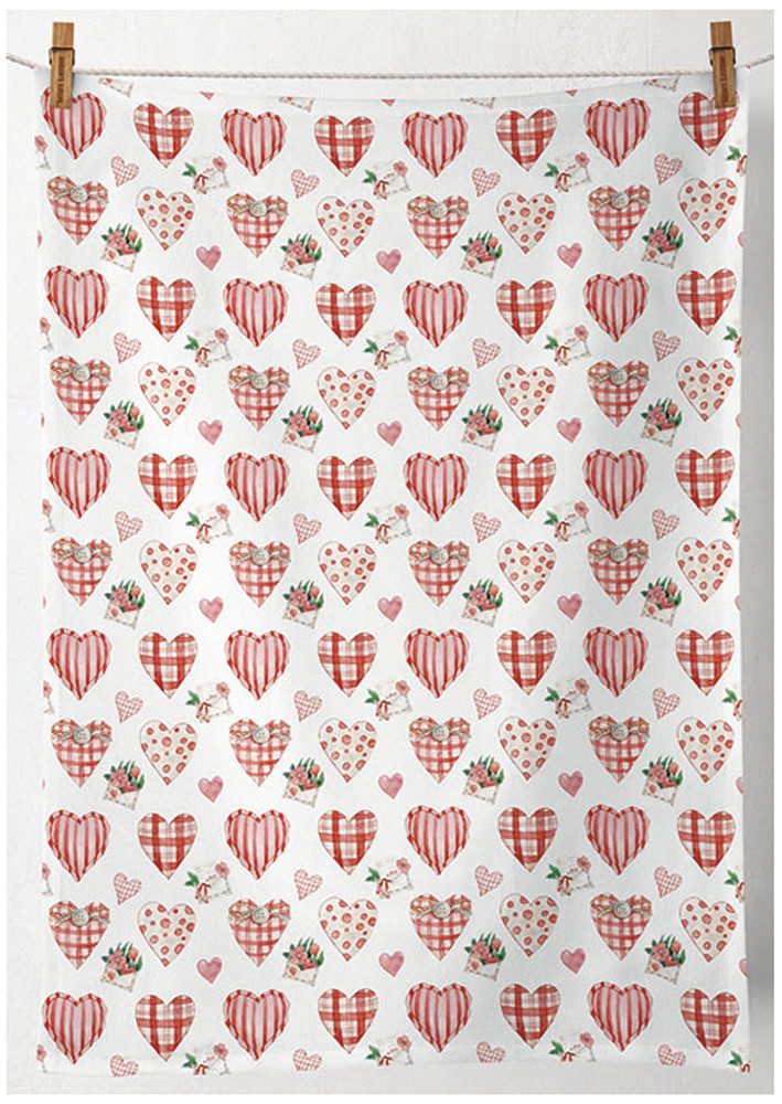 Ambiente® Geschirrtuch Lovely hearts, (2-tlg., 2-teilig), günstig online kaufen