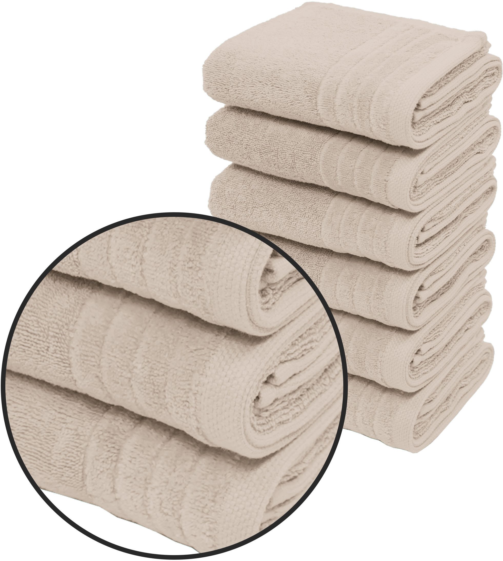 OTTO home Handtücher Sanremo Premium, Premium Handtücher, 600 gr/m², 40x70cm, Frottier (Set, 6-St), mit Bordüre, flauschig und weich, Händehandtücher, 5 Jahre Garantie