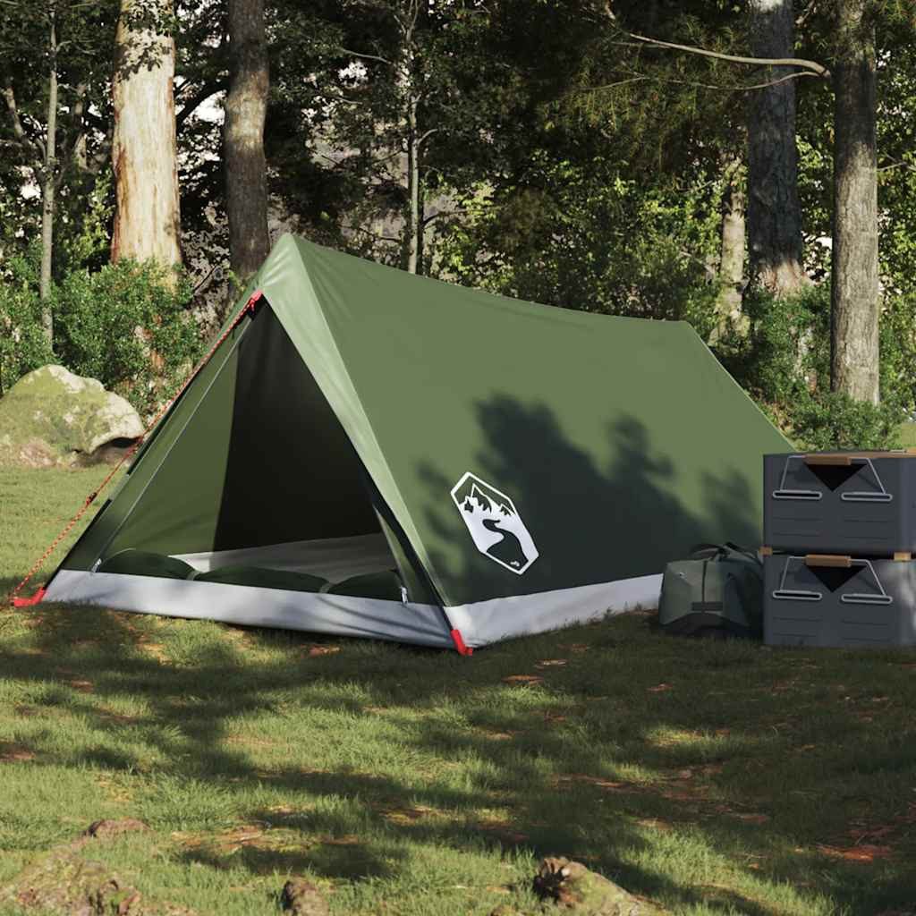 vidaXL Kuppelzelt Campingzelt 2 Personen Olivgrün Wasserdicht, (1 tlg)
