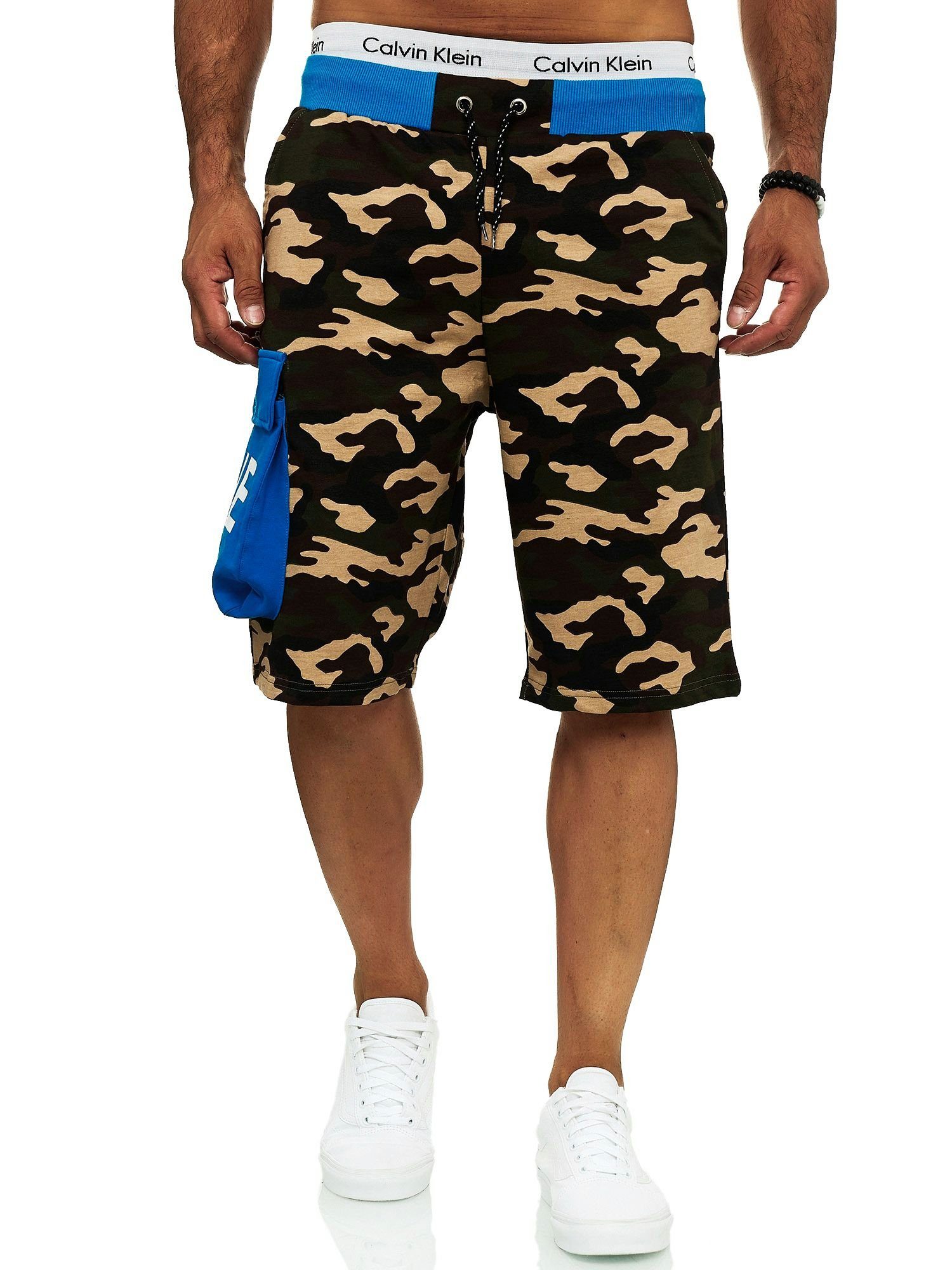 OneRedox Shorts 12141C (Kurze Hose Bermudas Sweatpants, 1-tlg., im modischem Design) Fitness Freizeit Casual Türkis