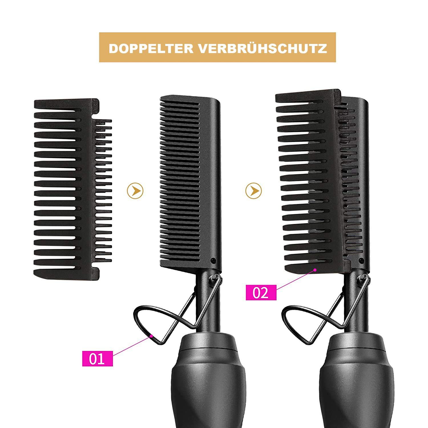 Dilara Glätteisen 2 in 1 Haarglätter Bürste I Keramik Glätteisen I Haar- und Glättbürste, Kämmen, Glätten & Stylen in einem Schritt!