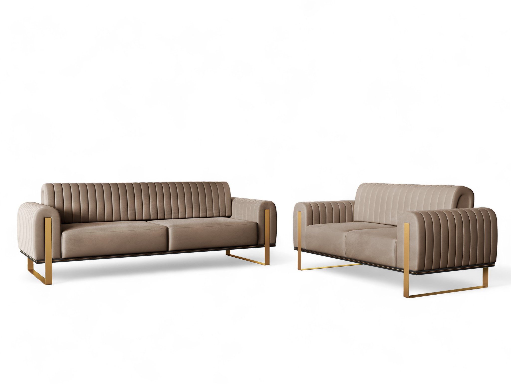 Fun Möbel Polstergarnitur Sofaset Designersofas VALERIE 3-2 in Stoff Elisa günstig online kaufen