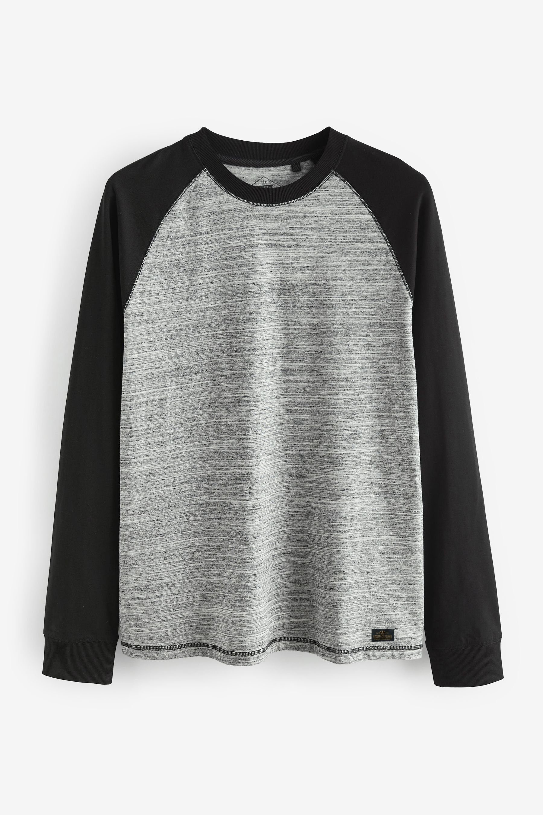 Next Langarmshirt Langärmliges Raglan-T-Shirt (1-tlg) Black/Grey