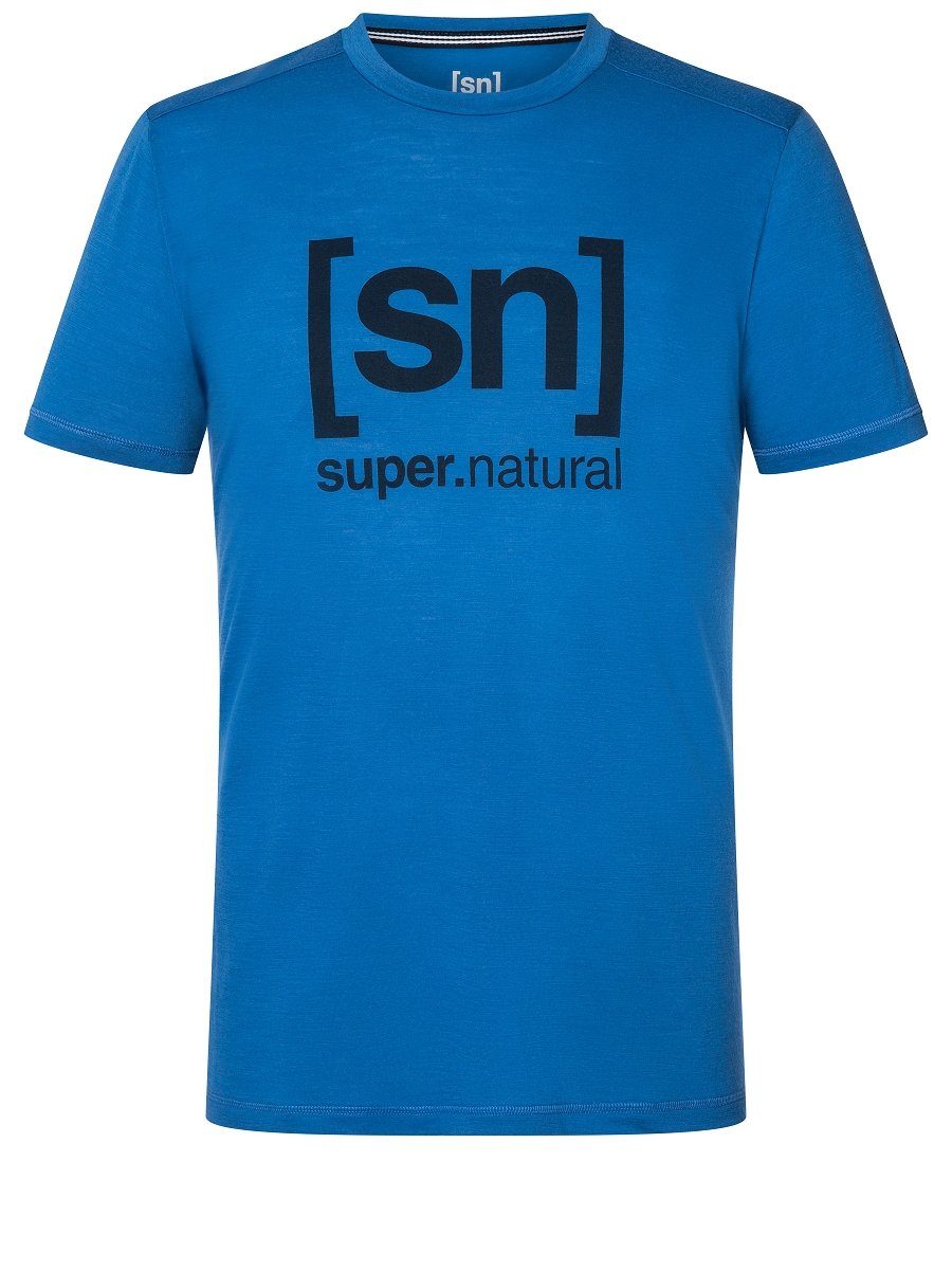 SUPER.NATURAL T-Shirt Merino High M LOGO feinster TEE T-Shirt Merino-Materialmix Tide/Blueberry