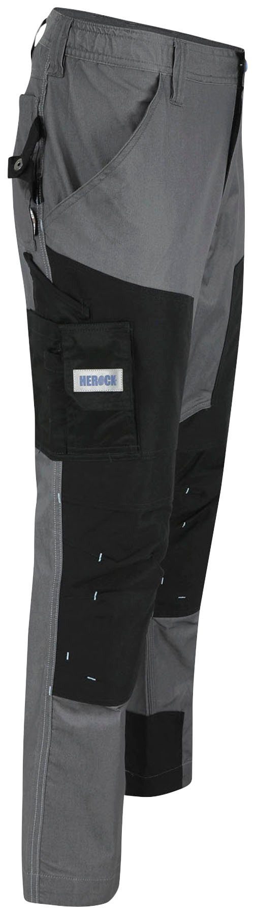 Viele Coolmax® Taschen, Herock Arbeitshose Capua leicht mehrere Farben Stretch, Hose grau mit -Techn.;