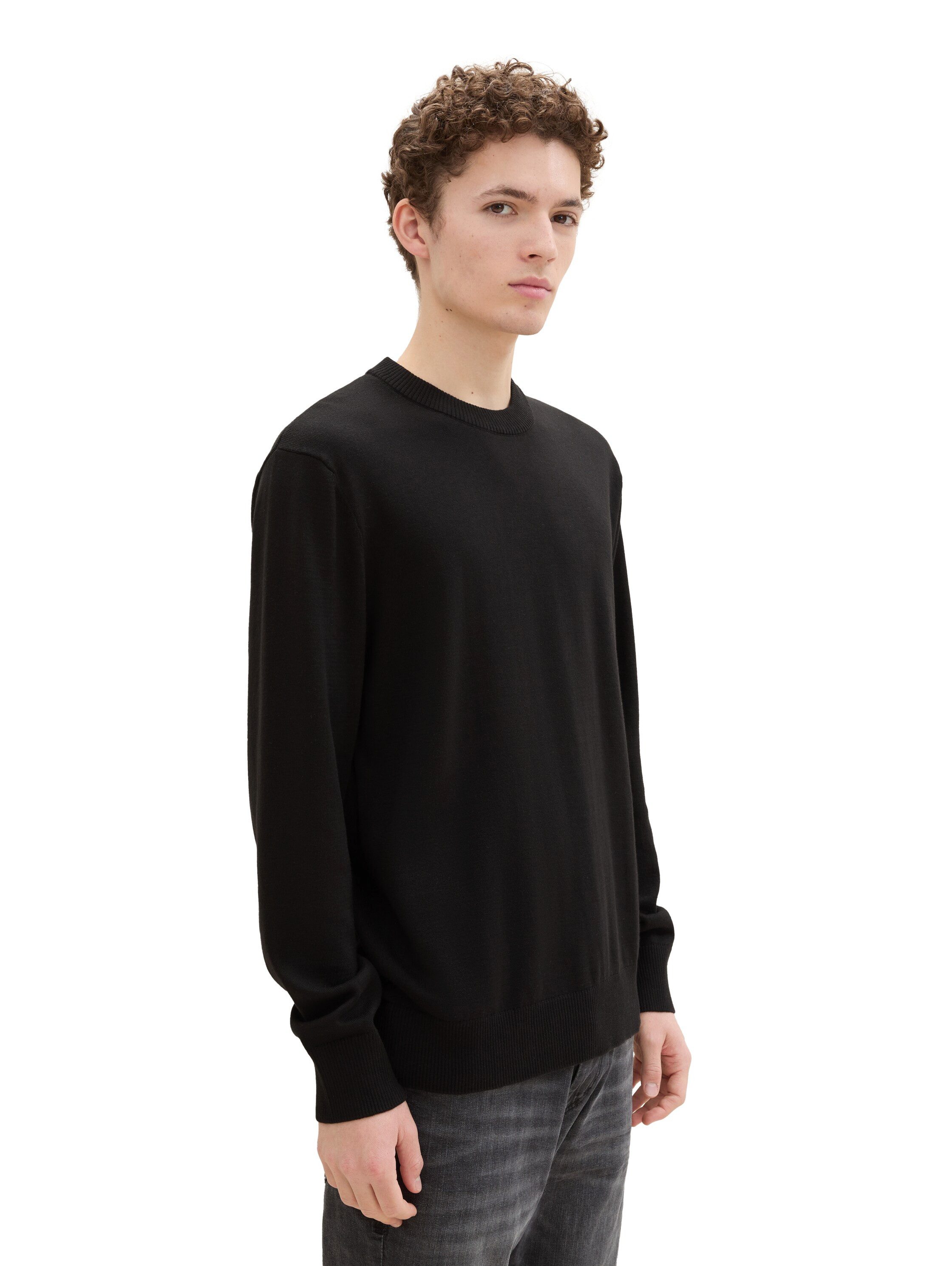 TOM TAILOR Denim Strickpullover in melierter günstig online kaufen