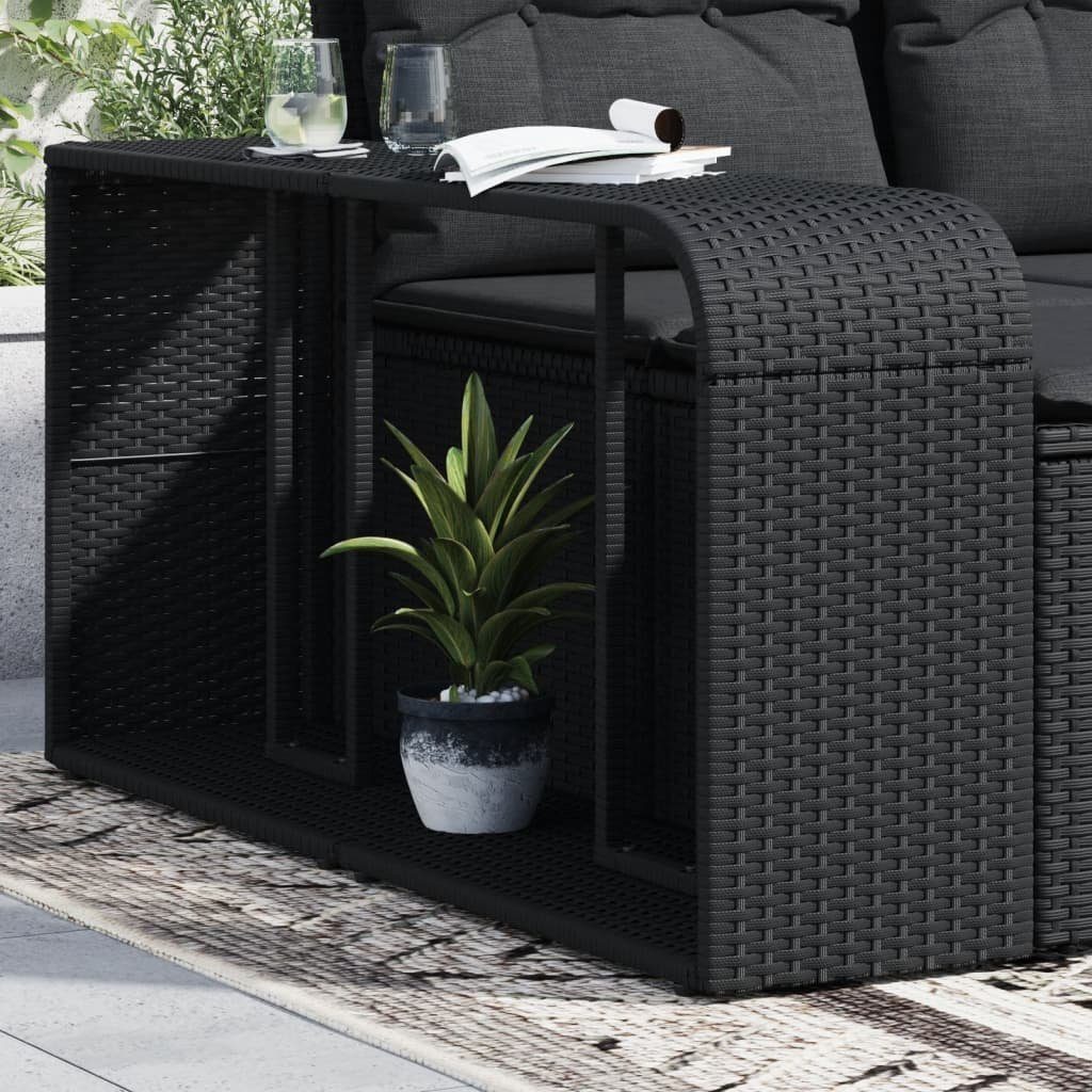 vidaXL Regal Lagerregale 2 Stk. Schwarz Poly Rattan, 1-tlg.