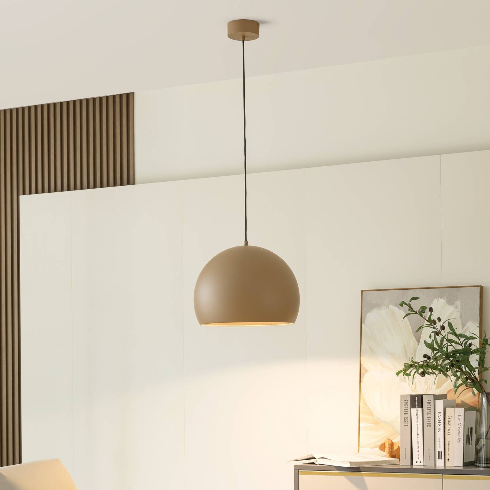 Lucande Hängeleuchte Lythara, LED, Metall, Braun warmweiß IP20, LED 6 W gesamt, warmweiß