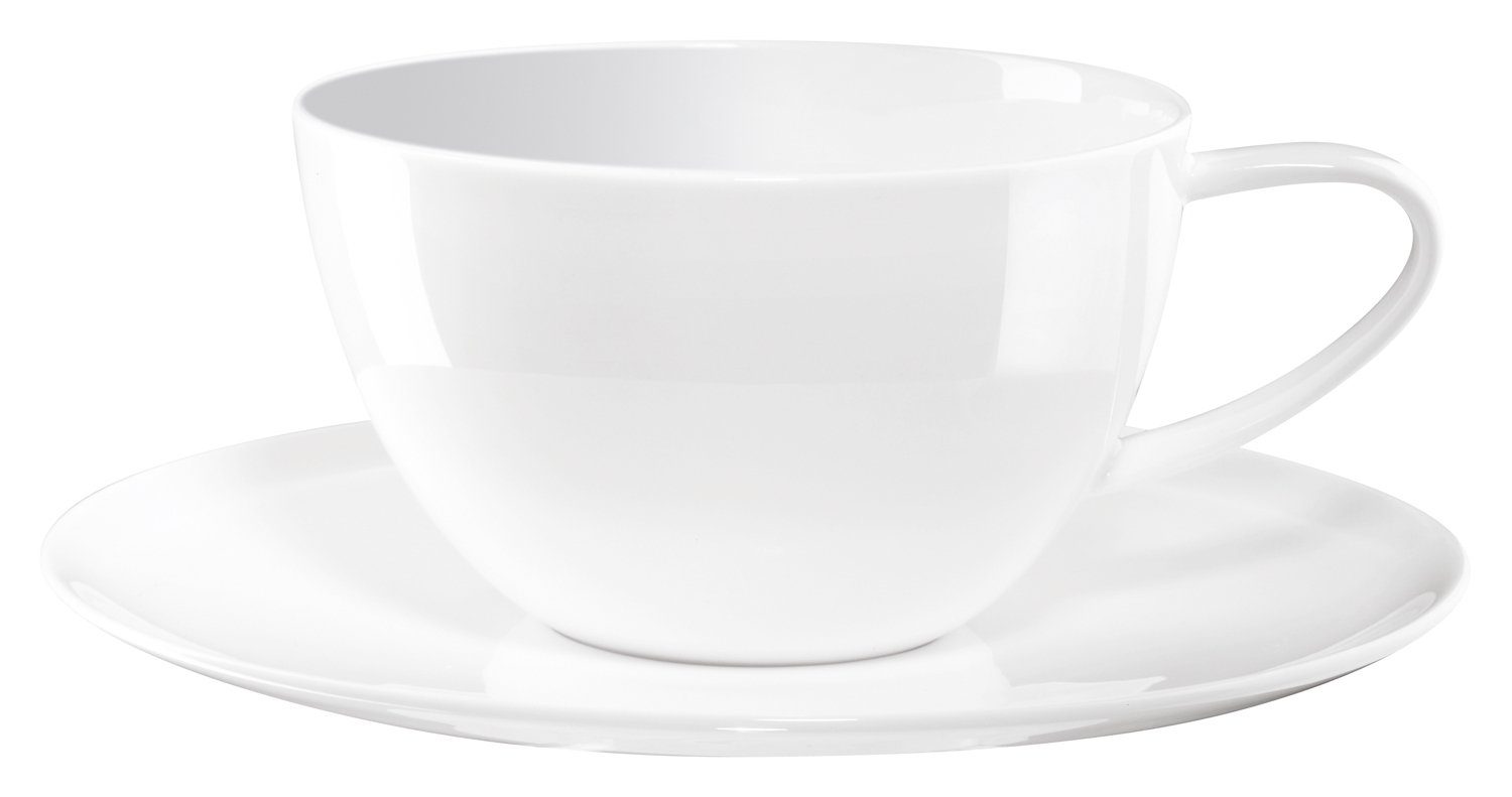 ASA Espressotasse à Table Ligne Noir Mit Untertasse - 0,07 L, Weiß Mit Schwarzem Rand