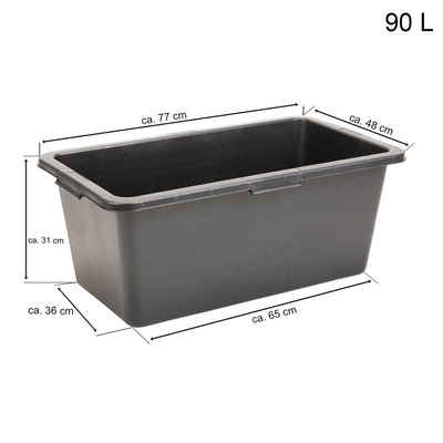 HELO24 Mörtelkasten Mörtelkübel Zementkübel 5 x 90 Liter Eckig