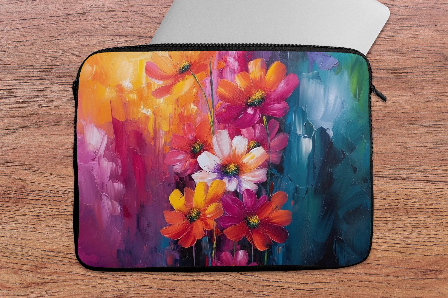 MuchoWow Laptop-Hülle Helle Blumen - Dynamisch - Lebendig 14 Zoll, Schutzhülle für Laptop, Schutz gegen Kratzern, Laptoptasche – Bild 5 von 5