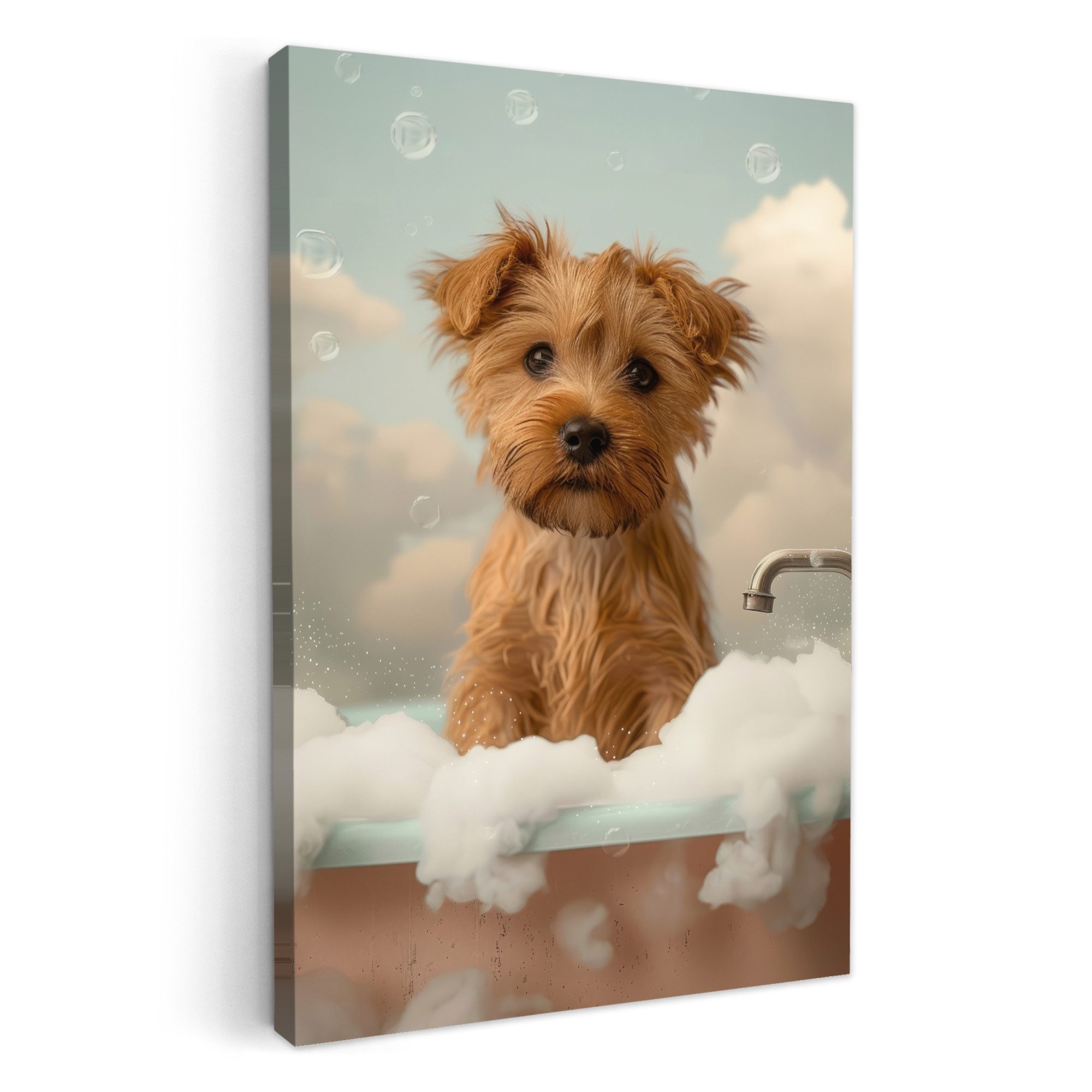 OneMillionCanvasses® Leinwandbild Hund - Bad - günstig online kaufen