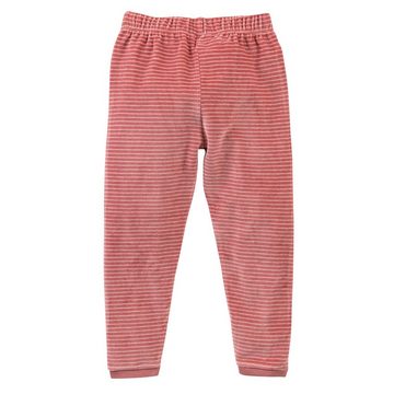 People Wear Organic Pyjama Nicki, Mädchen Langarm Schlafanzug, rosa geringelt, aus Bio Baumwolle