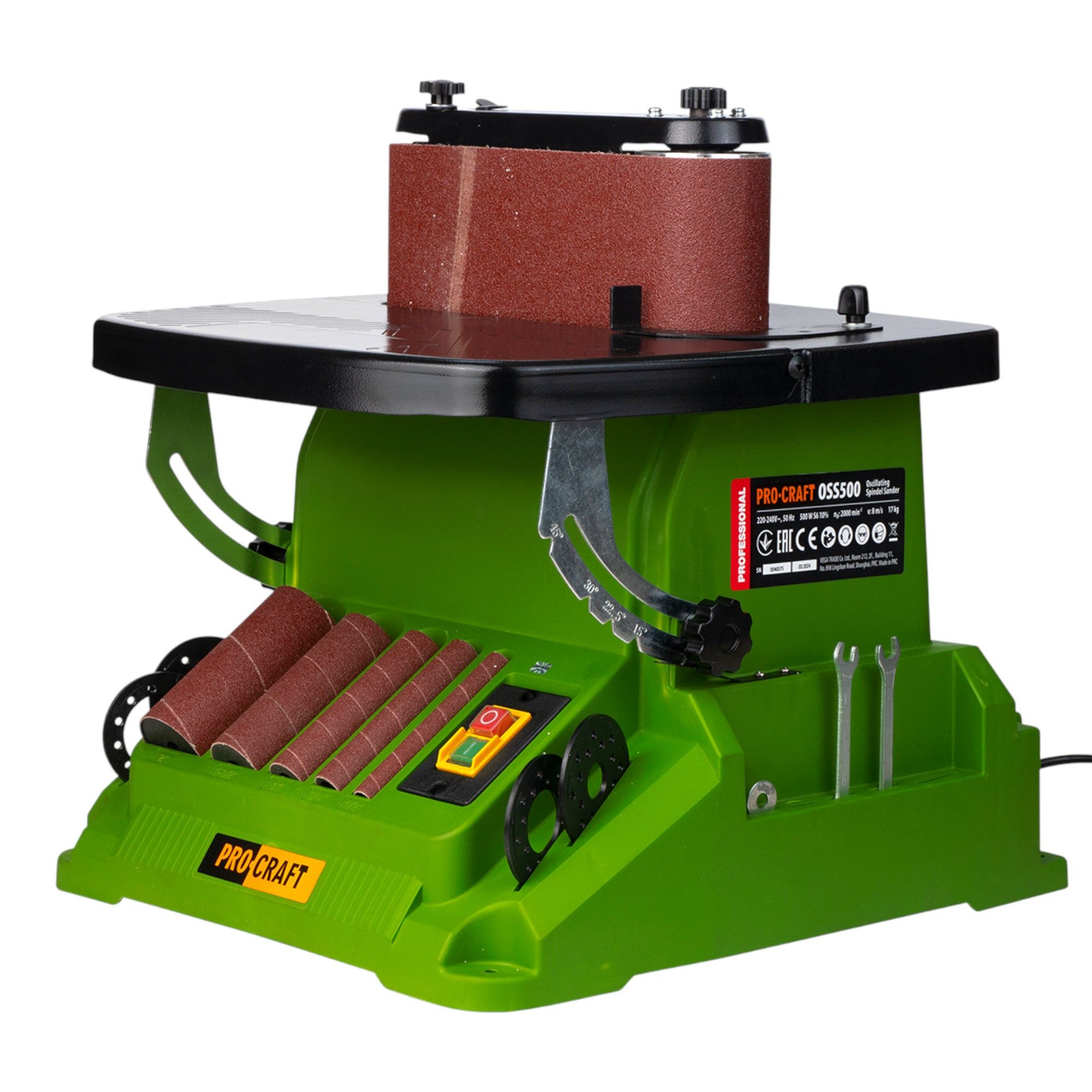 PRO CRAFT Bandschleifer Procraft OSS500 Spindel- und Bandschleifmaschine 500 Watt 16 mm Hub