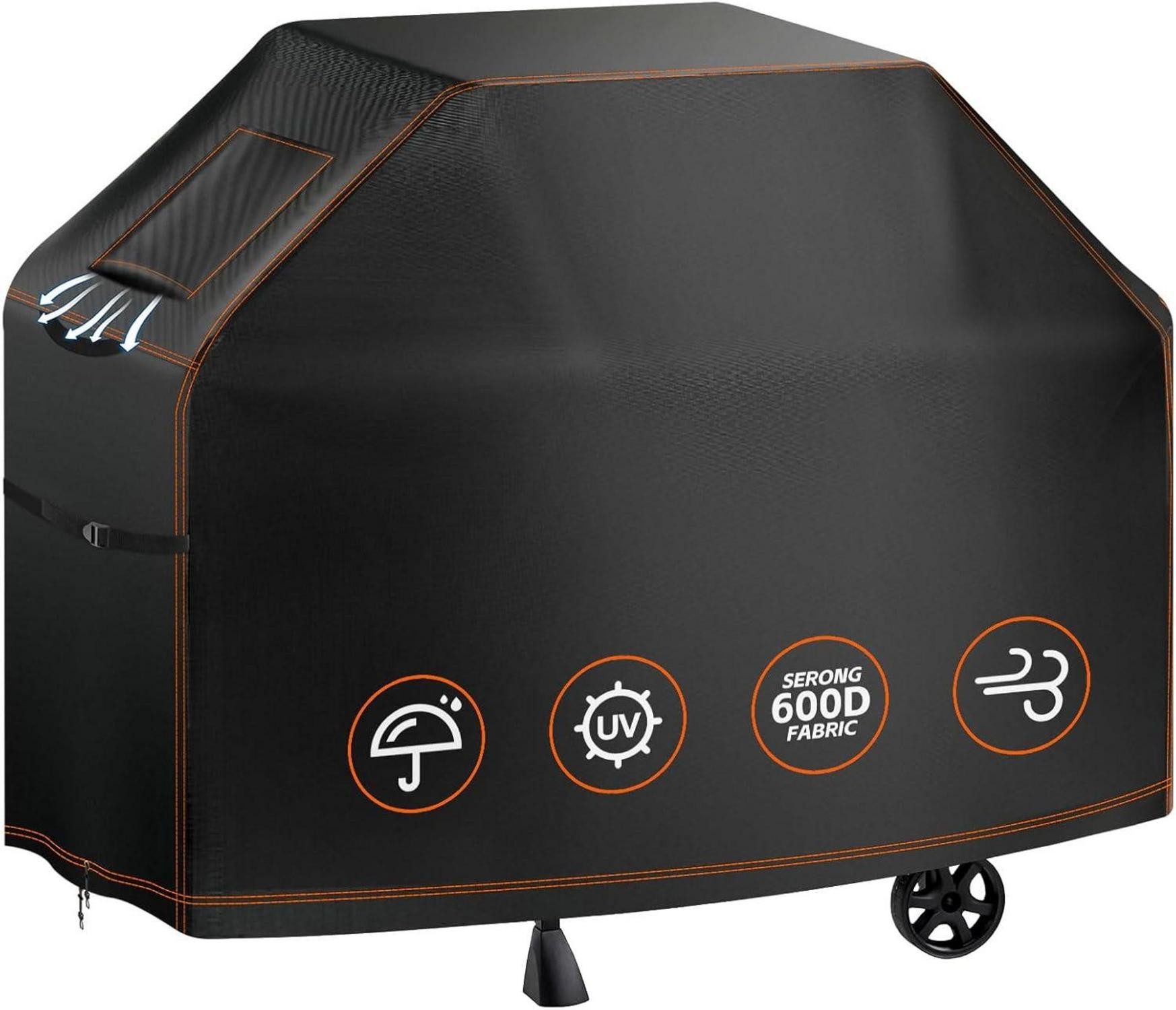 Grillabdeckhaube Grillabdeckung 600D Oxford-Stoff, Gasgrill Schutzhülle wasserdicht