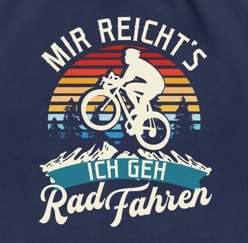 Shirtracer Turnbeutel Mir reicht's ich geh Rad fahren - Vintage - weiß, Fahrrad Bekleidung Radsport