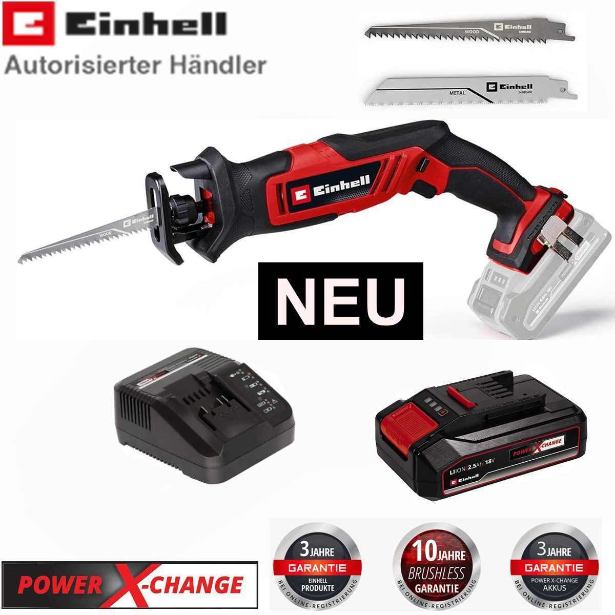 Einhell Akku-Säbelsäge Einhell Akku-Säbelsäge TE-AP 18/13 Li- 18V Akku 2,5 Ah, Ladegerät