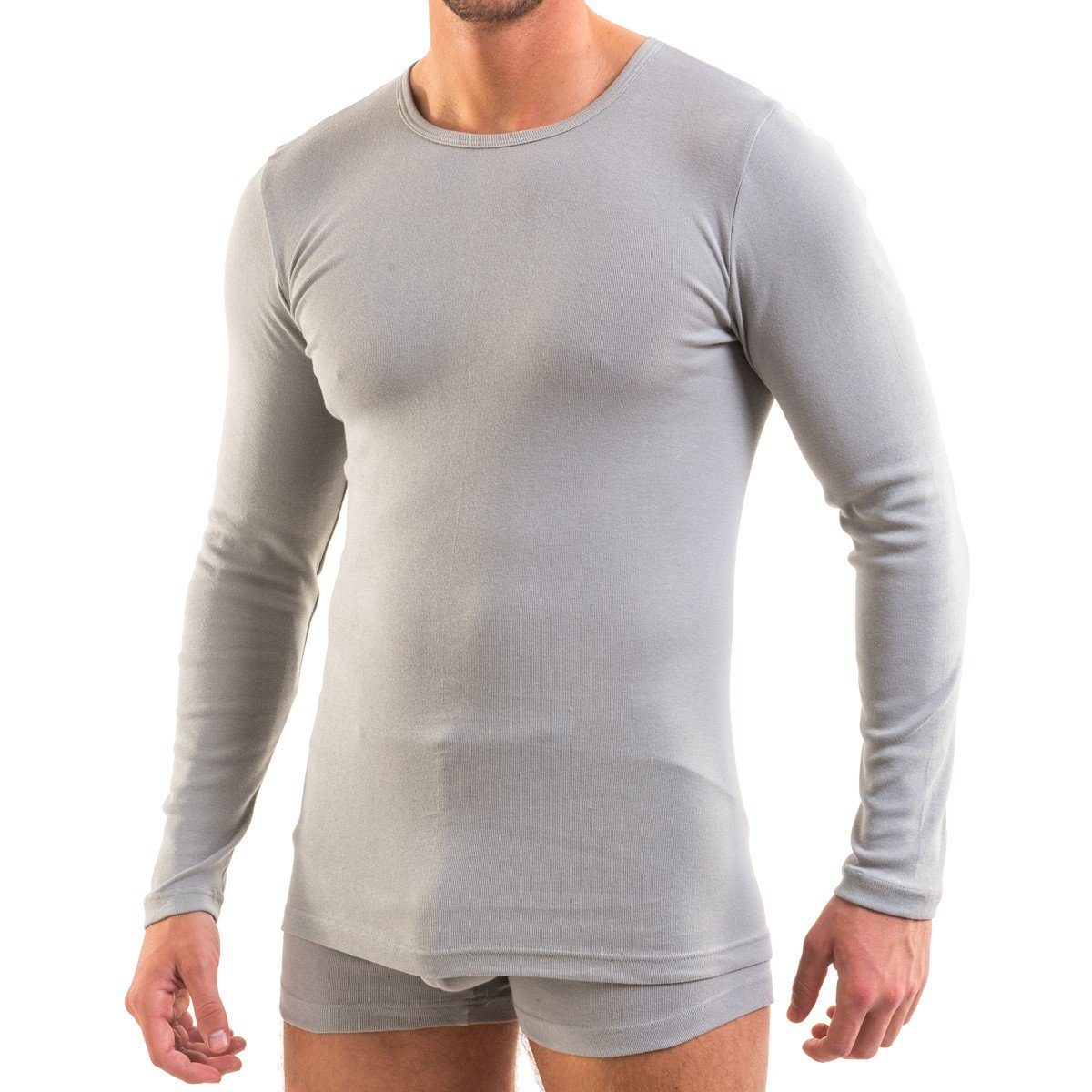 HERMKO Unterziehshirt 3640 Herren langarm Unterhemd aus 100% Bio-Baumwolle, longsleeve Shirt – Bild 2 von 5