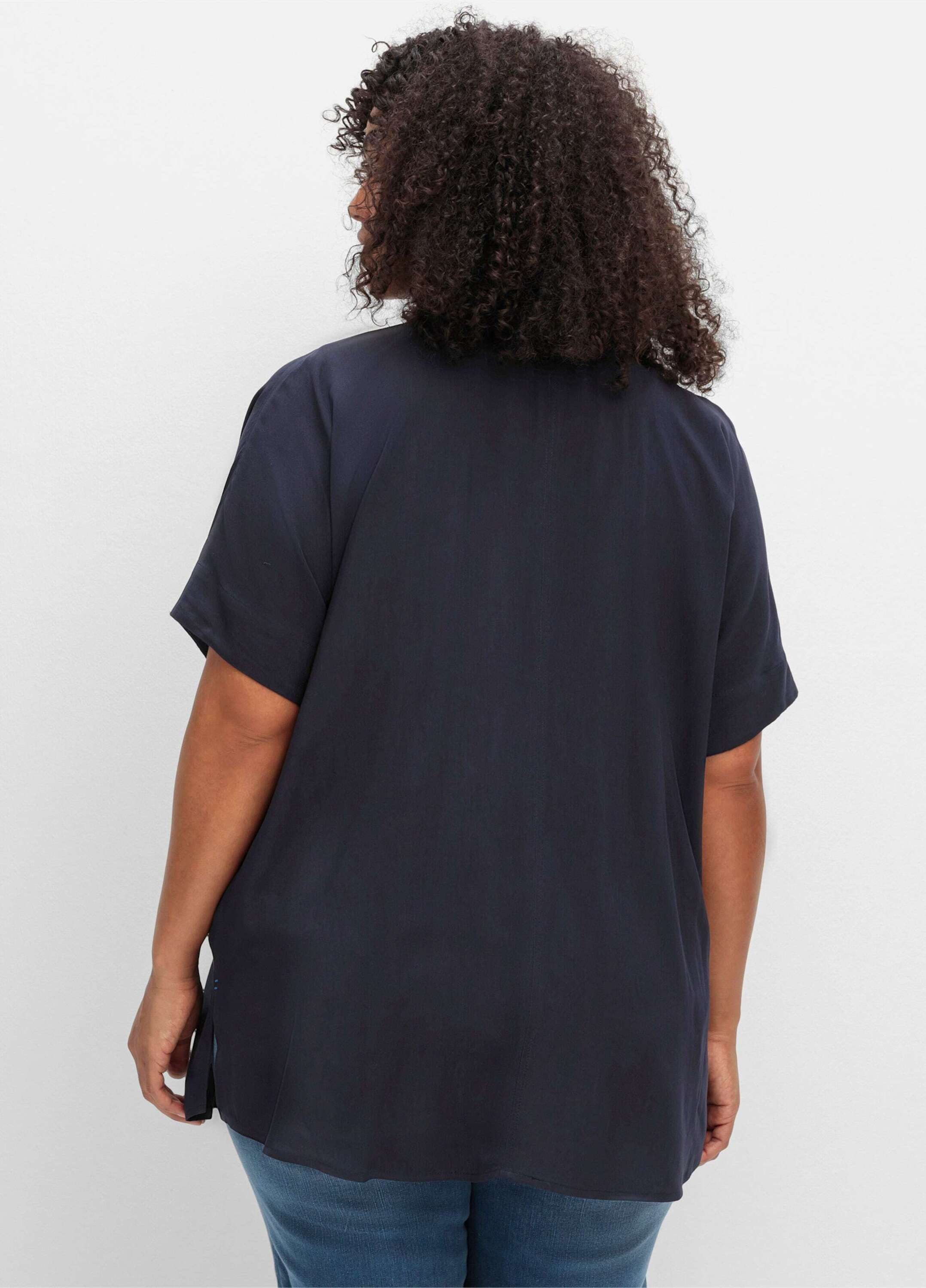Sheego Klassische Bluse Hemdbluse Kurzarm günstig online kaufen