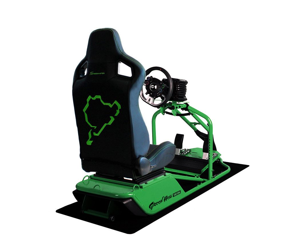 Speedmaster Simulator Cockpit Pro Green Hell Grüne Hölle Edition Carbonfaser Look Gaming-Controller (Kompatibel mit allen gängigen Lenkrädern und Pedalen)