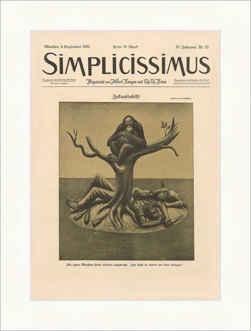 Kunstdruck Titelseite der Nummer 23 von 1922 Erich Schilling Zukunft Simplicissim, (1 St)