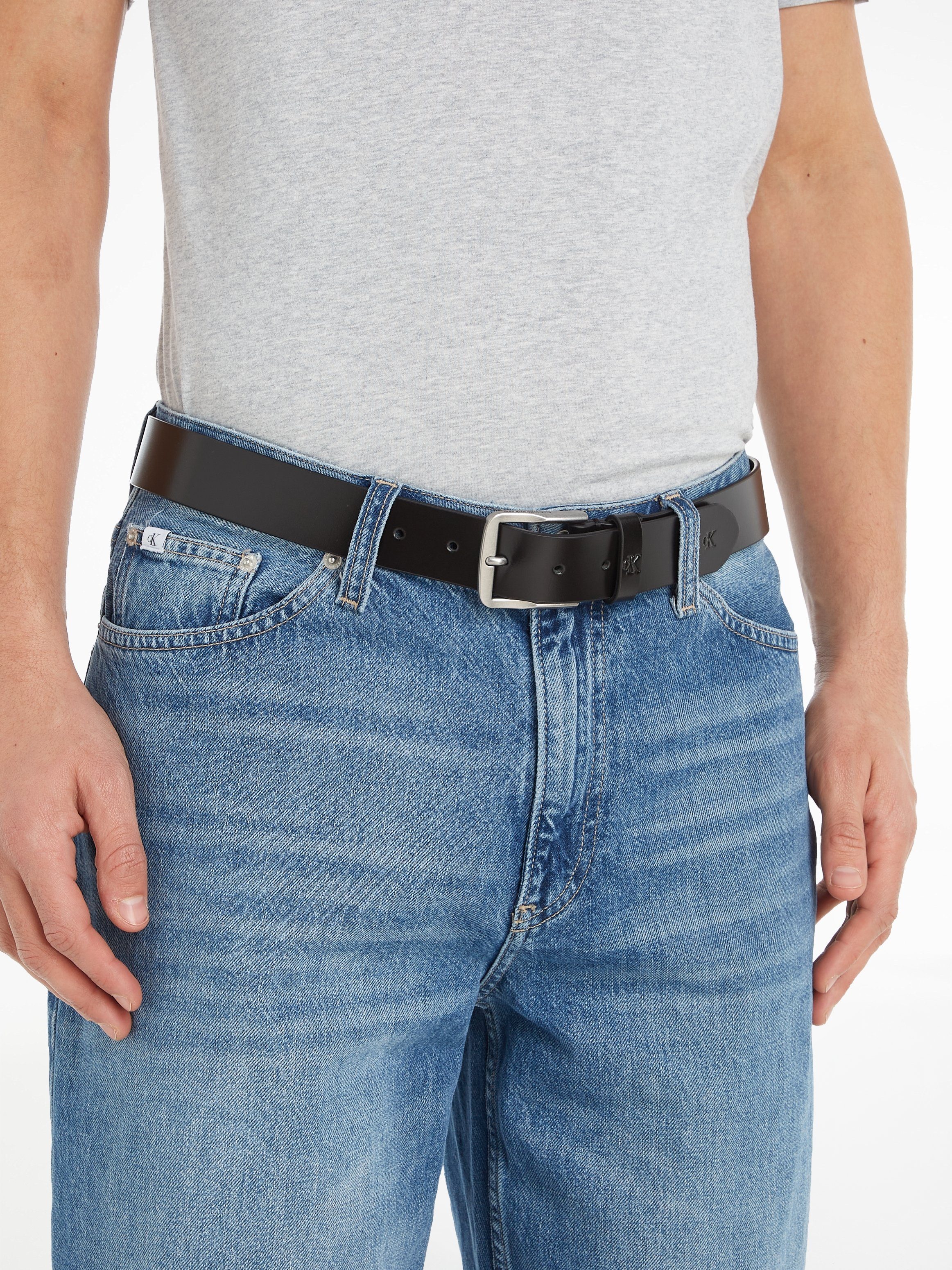 Ledergürtel Klein Calvin schwarz Jeans