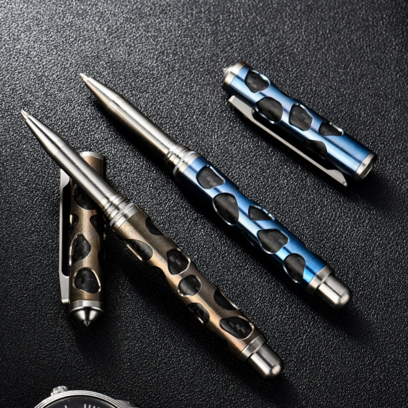 YOUUZ-SHOP Multitool Titanlegierung Taktischer Stift Wolframstahlspitze Leicht Schreibgerät