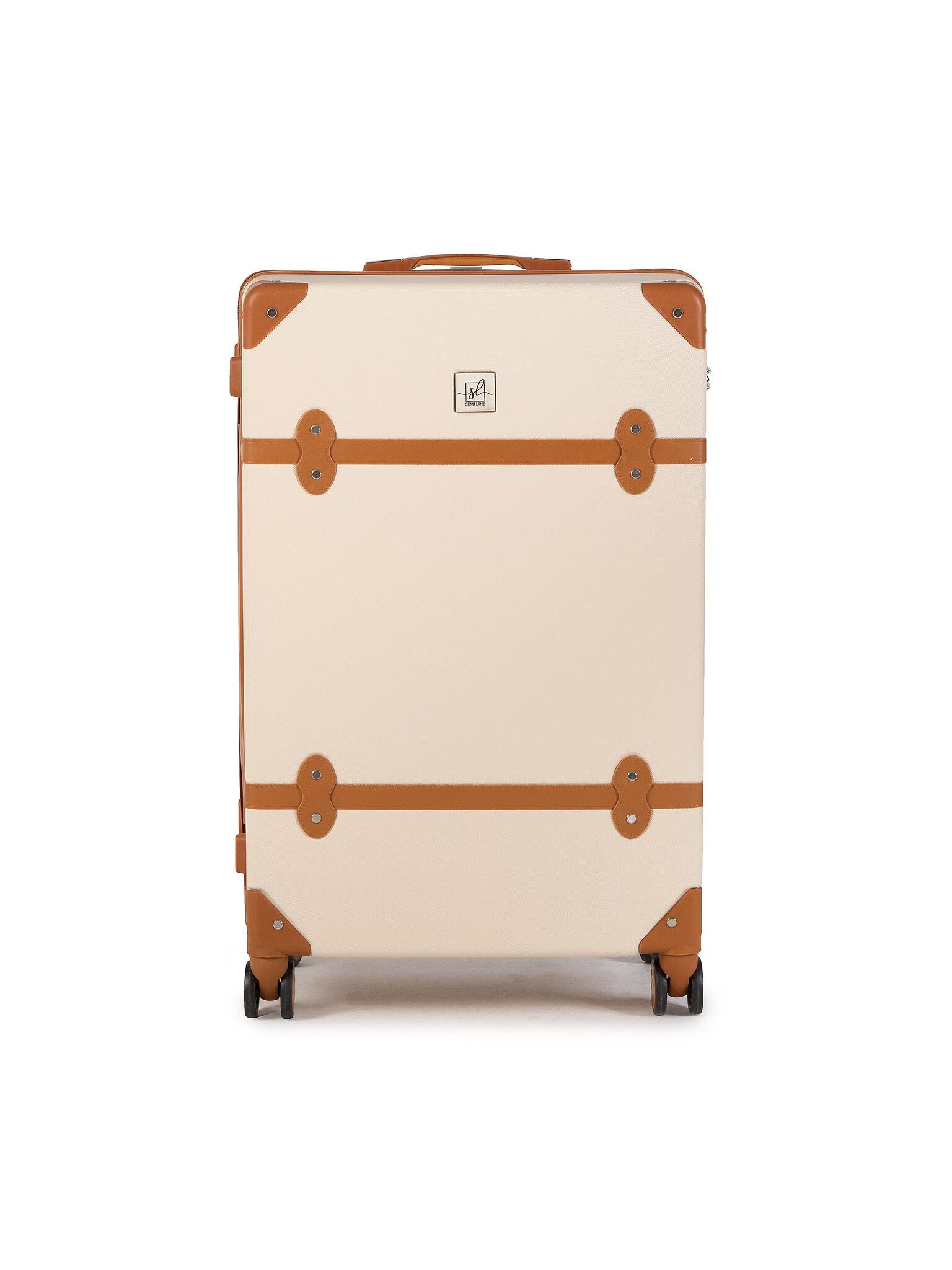 Semiline Hartschalen-Trolley Großer Koffer T5506-4 Beige günstig online kaufen