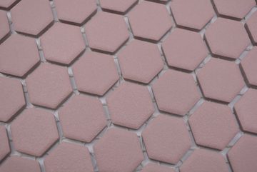 Mosani Mosaikfliesen Hexagonale Sechseck Mosaik Fliese Keramik mini klinkerrot