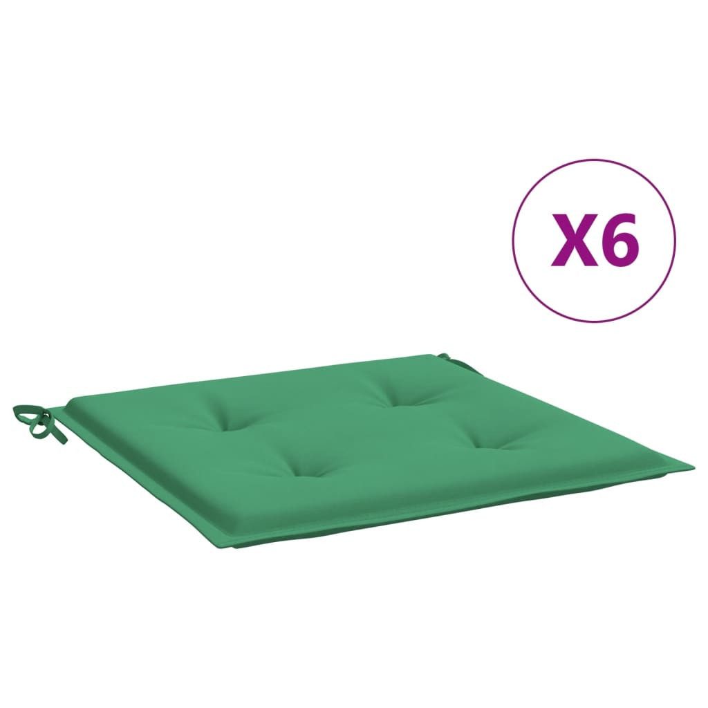 vidaXL Sitzauflage Gartenstuhl-Kissen 6 Stk. Grün günstig online kaufen