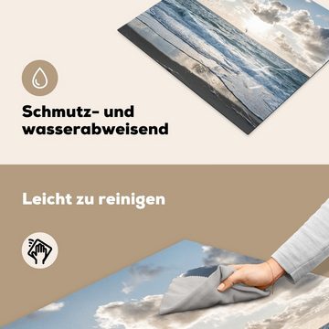 MuchoWow Herdblende-/Abdeckplatte Meer - Wolken - Deutschland, Vinyl, (1 tlg), 59x52 cm, Ceranfeldabdeckung für die küche, Induktionsmatte