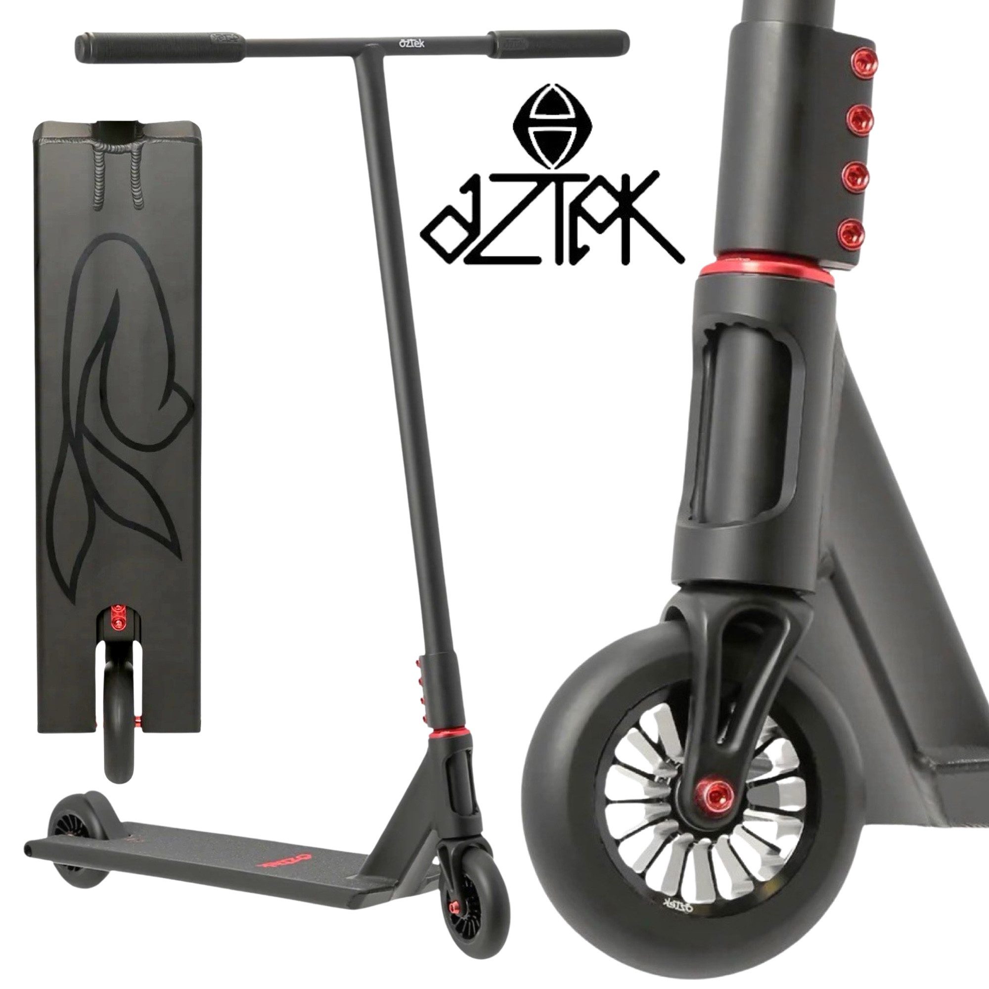 Aztek Stuntscooter Aztek Siren Complete Street Stunt Scooter H=94cm Schwarz