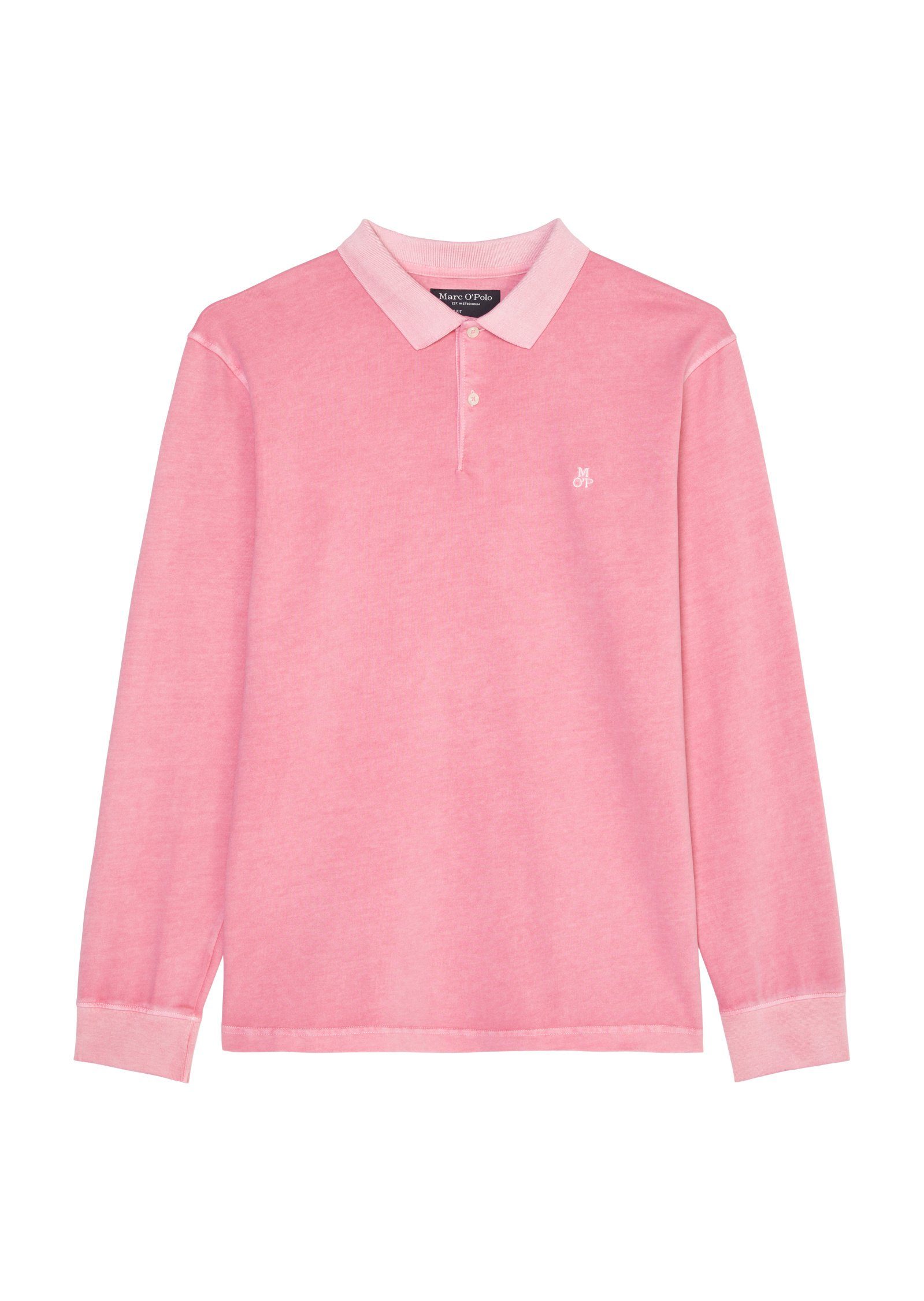 Marc O'Polo in Soft-Touch-Jersey-Qualität schwerer Langarm-Poloshirt rosa