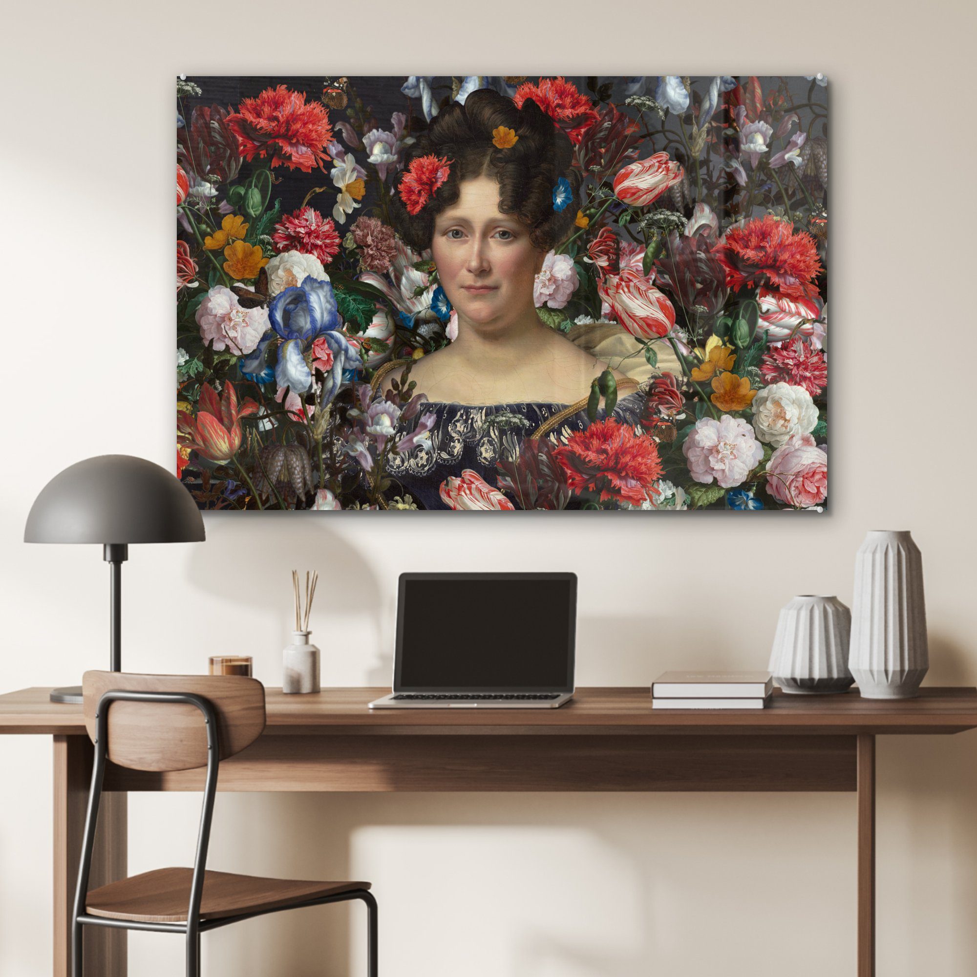 Acrylglasbilder bunt Drahonet Acrylglasbild St), Blumen, Schlafzimmer MuchoWow (1 Johanna Wohnzimmer - Dubois Engelen & Henriette -