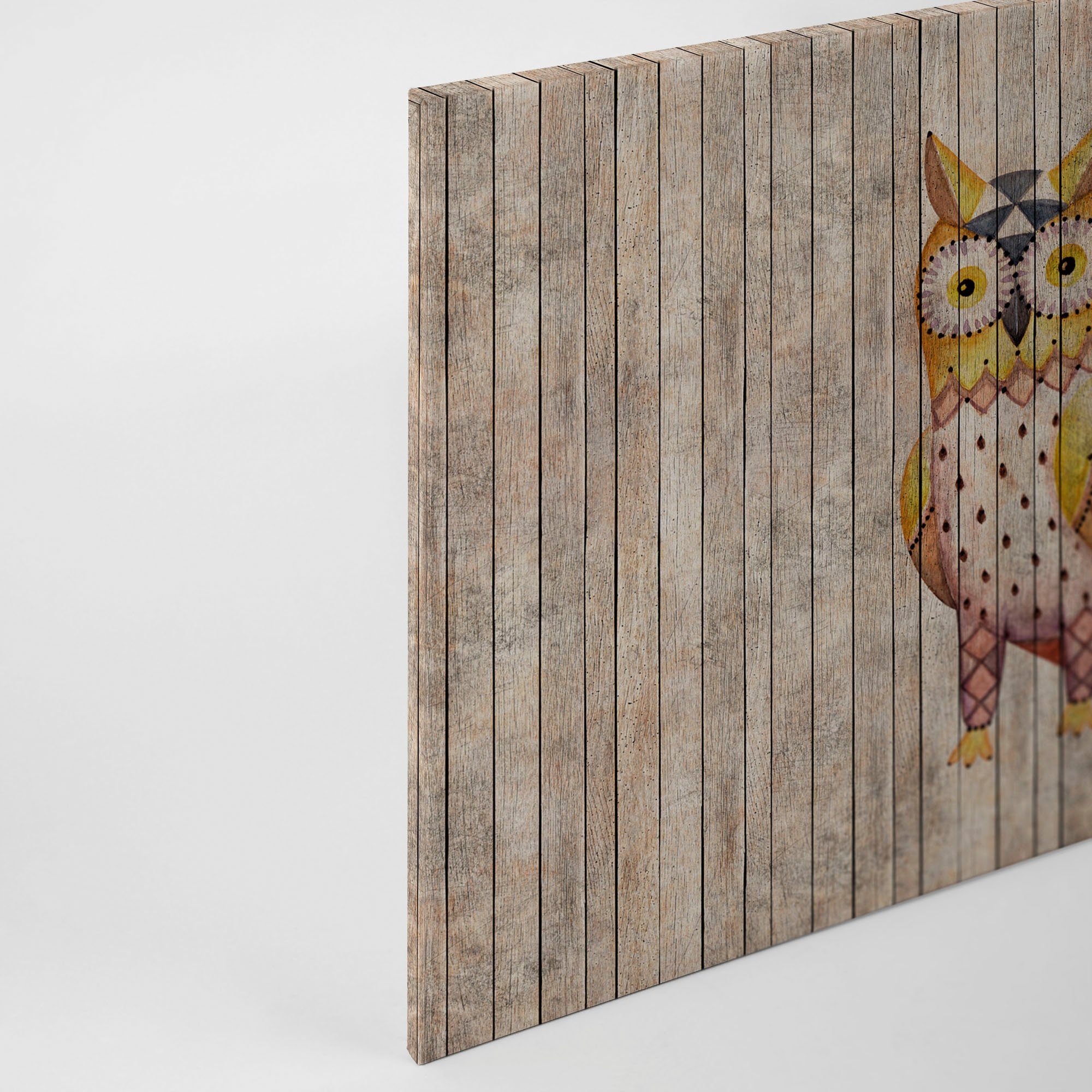 A.S. Création Leinwandbild fairy tale, Kinder, Kunst, Tiere (1 St), Keilrahmen Bild Holzoptik Tiere Leinwand-Bild Wohnzimmer modern Kinder
